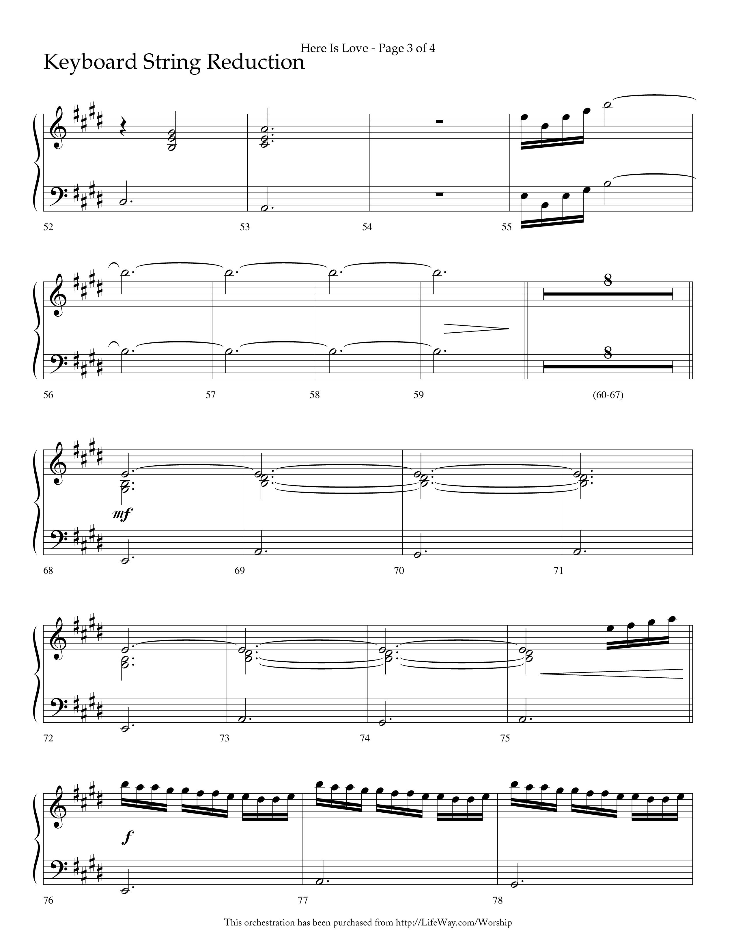 Here Is Love (Choral Anthem SATB) String Reduction (Lifeway Choral / Arr. Dave Williamson)