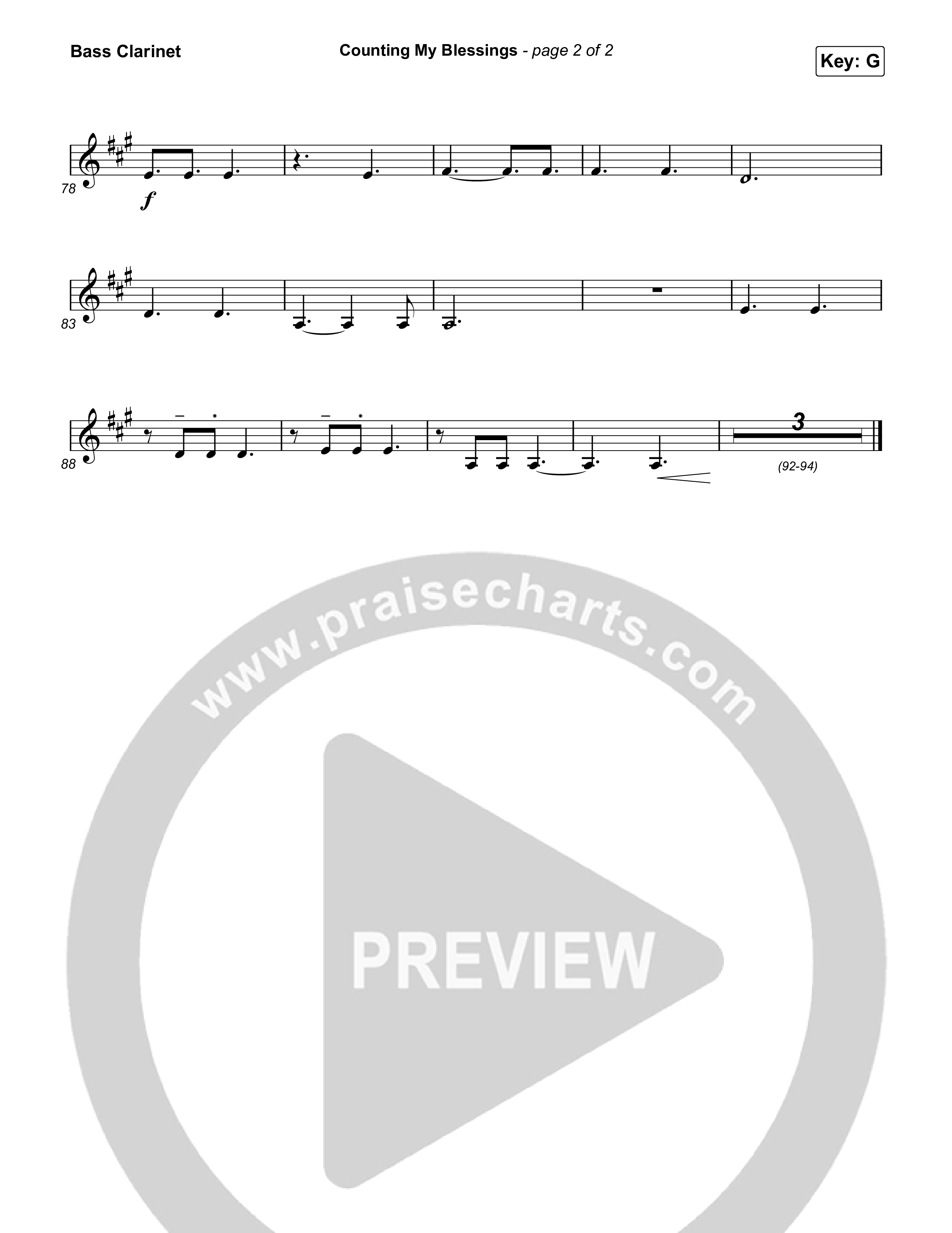 Counting My Blessings Bass Clarinet (Seph Schlueter / Matt Maher)