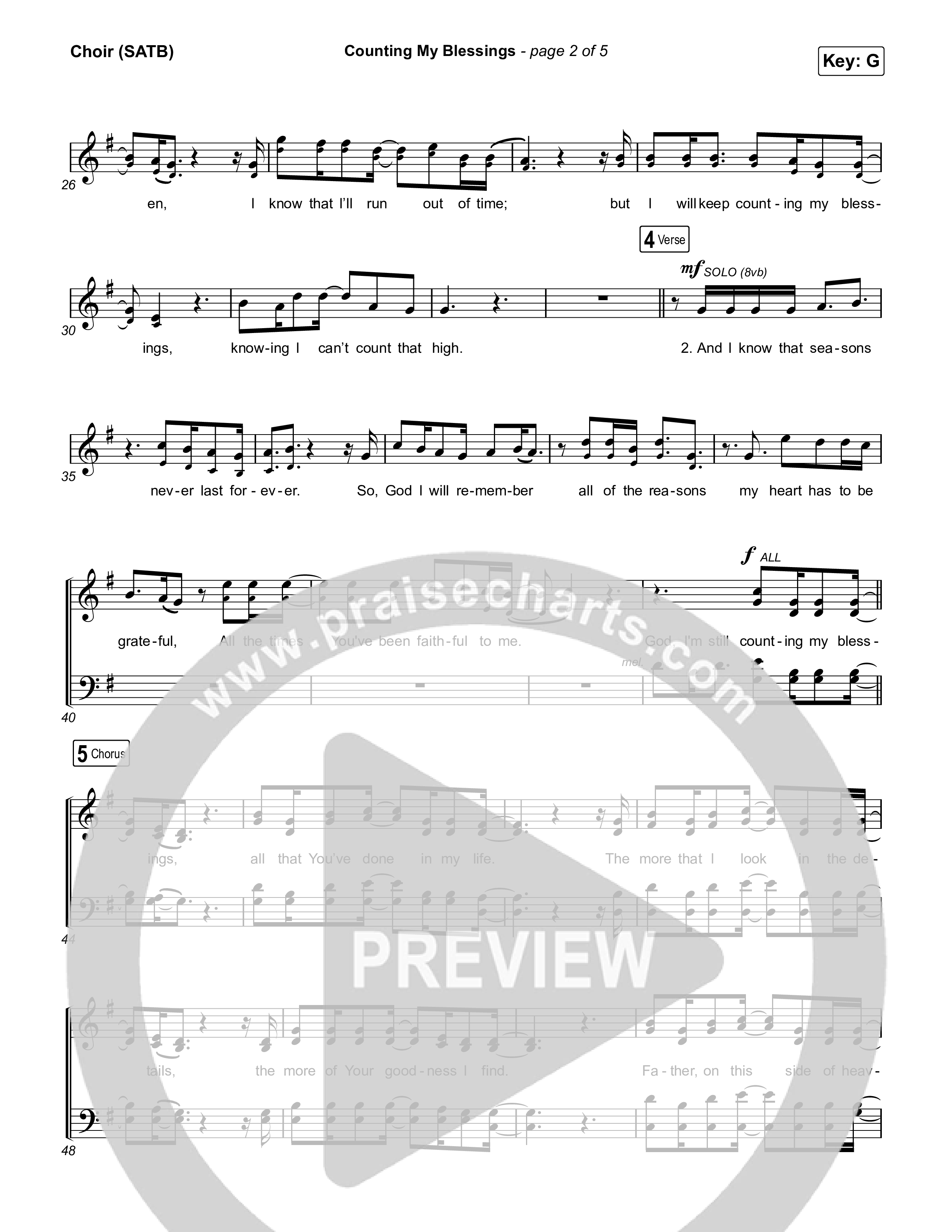 Counting My Blessings Choir Sheet (SATB) (Seph Schlueter / Matt Maher)