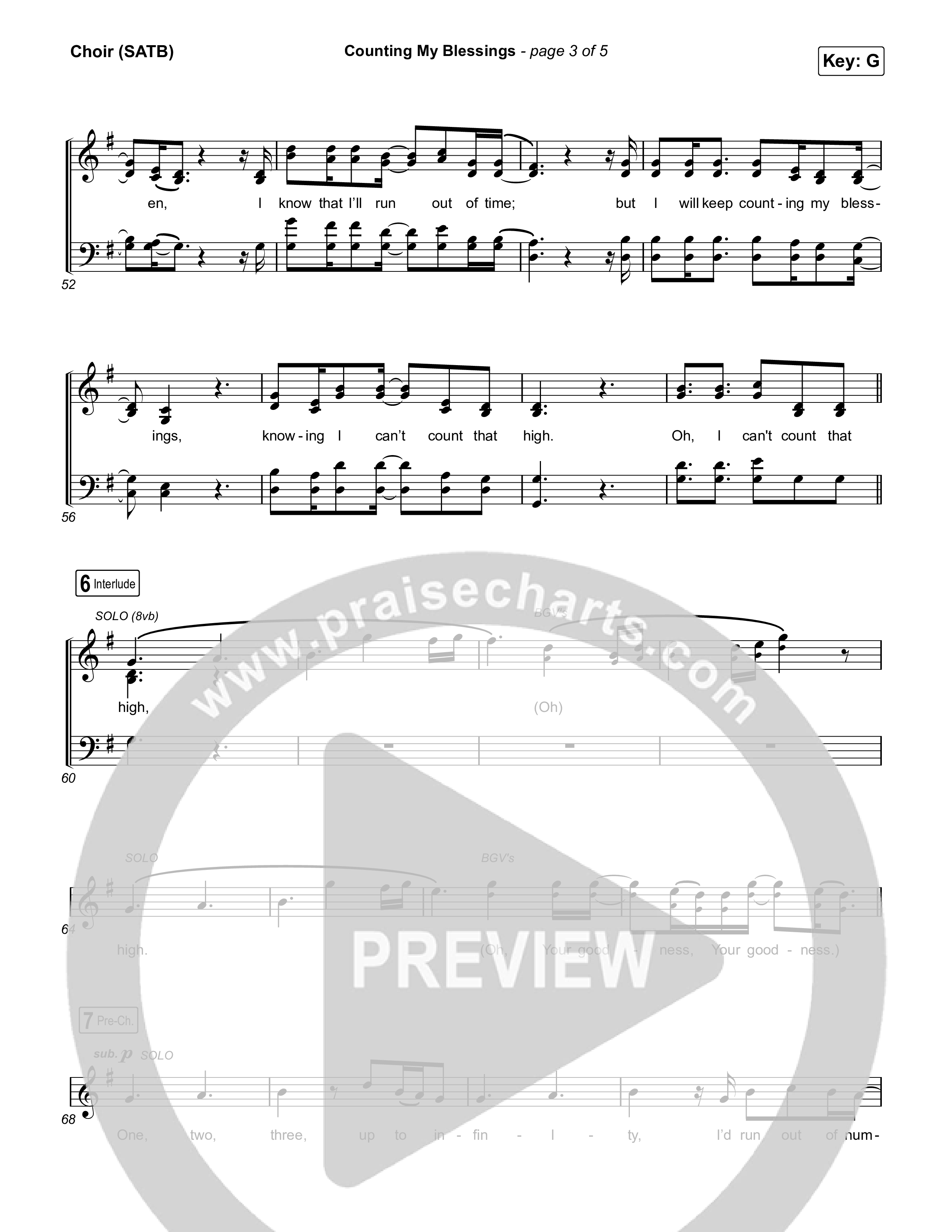Counting My Blessings Choir Sheet (SATB) (Seph Schlueter / Matt Maher)