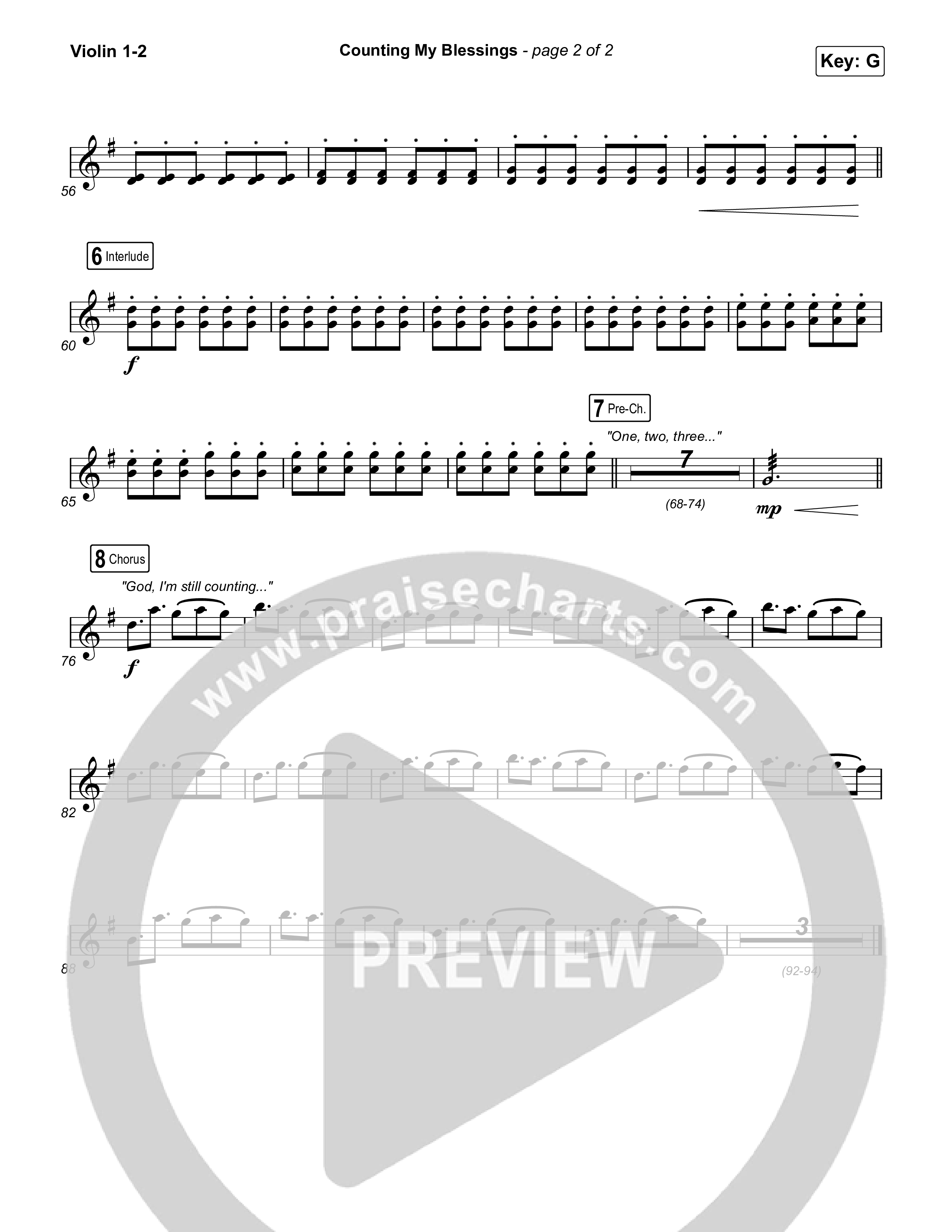 Counting My Blessings Violin 1,2 (Seph Schlueter / Matt Maher)