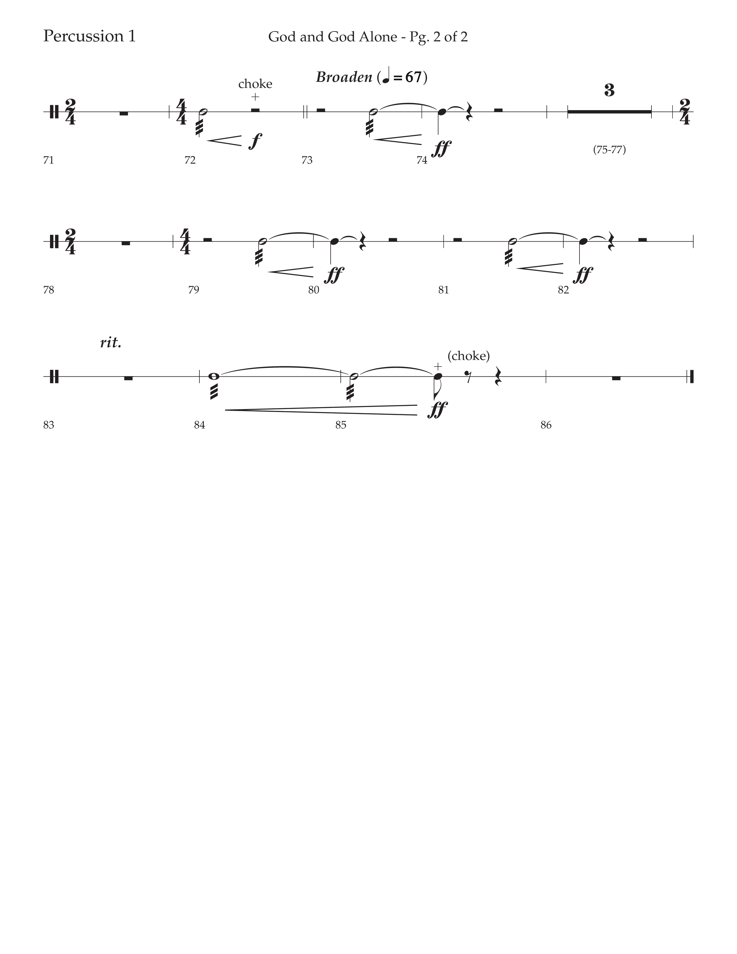 God And God Alone (with How Big Is God) (Choral Anthem SATB) Percussion 1/2 (Lifeway Choral / Arr. Cody McVey)
