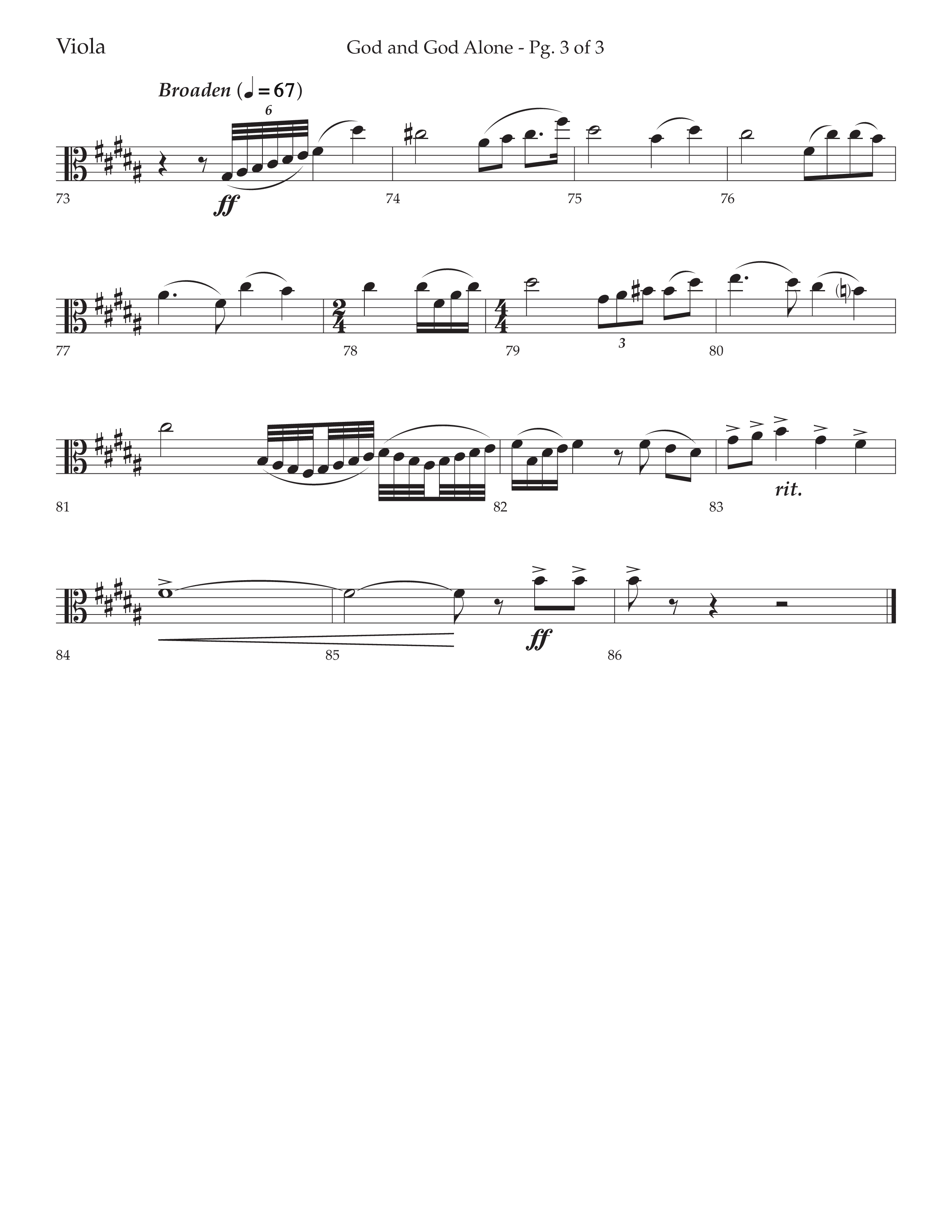 God And God Alone (with How Big Is God) (Choral Anthem SATB) Viola (Lifeway Choral / Arr. Cody McVey)