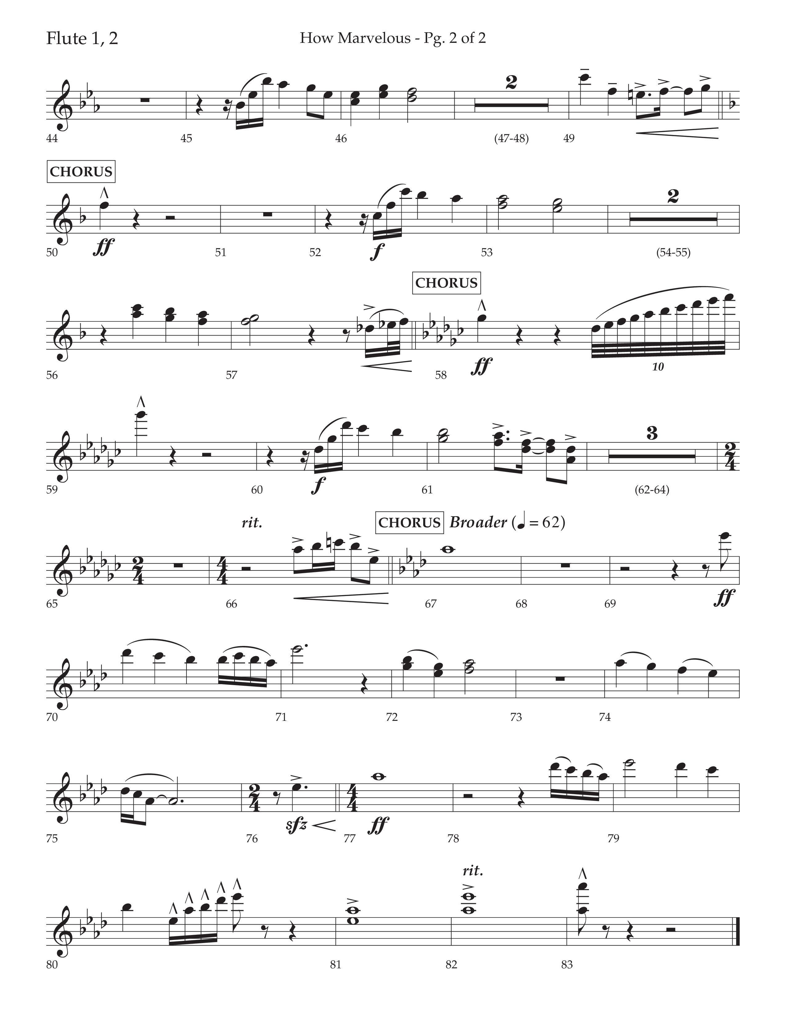 How Marvelous Medley (Choral Anthem SATB) Flute 1/2 (Lifeway Choral / Arr. David Wise / Orch. Cliff Duren)