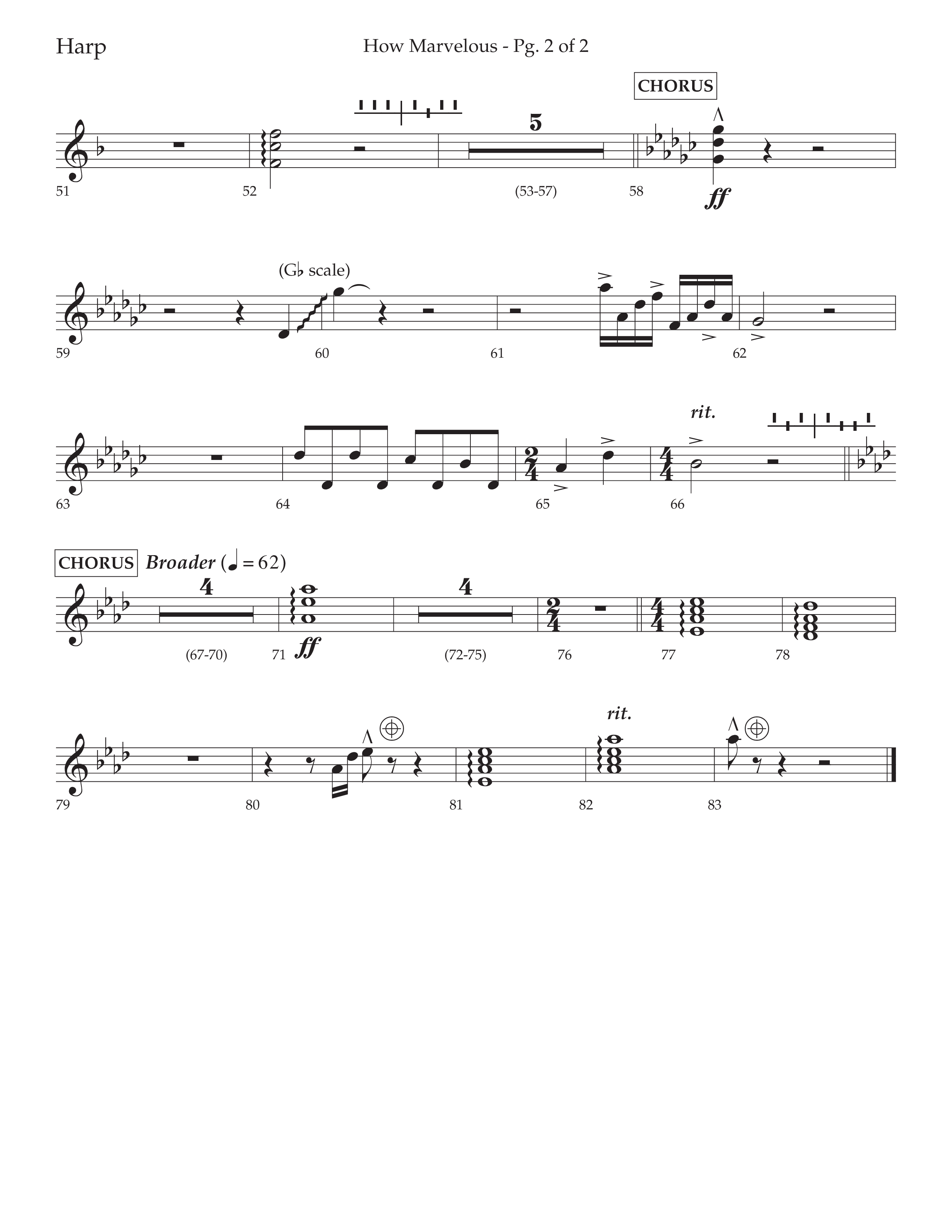 How Marvelous Medley (Choral Anthem SATB) Harp (Lifeway Choral / Arr. David Wise / Orch. Cliff Duren)
