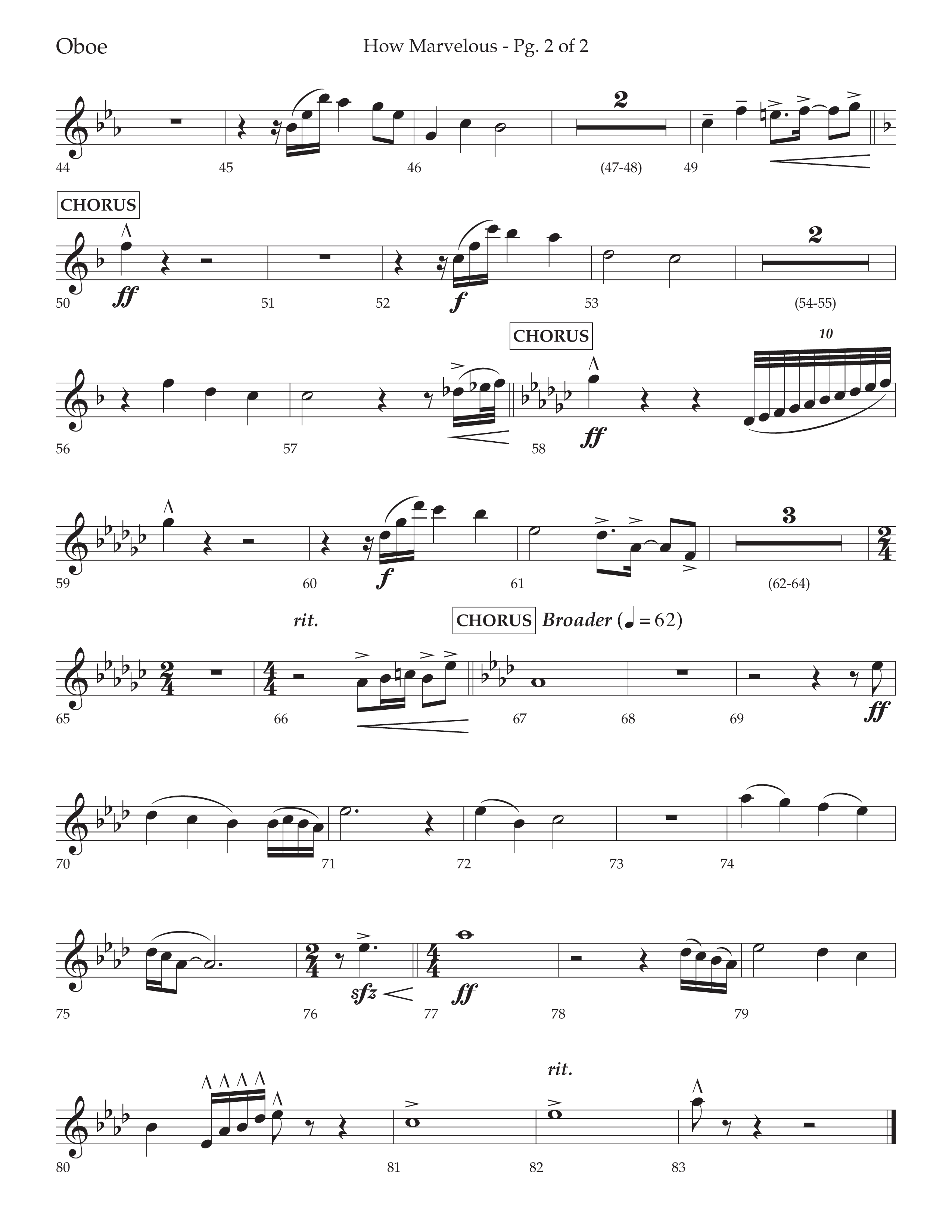 How Marvelous Medley (Choral Anthem SATB) Oboe (Lifeway Choral / Arr. David Wise / Orch. Cliff Duren)