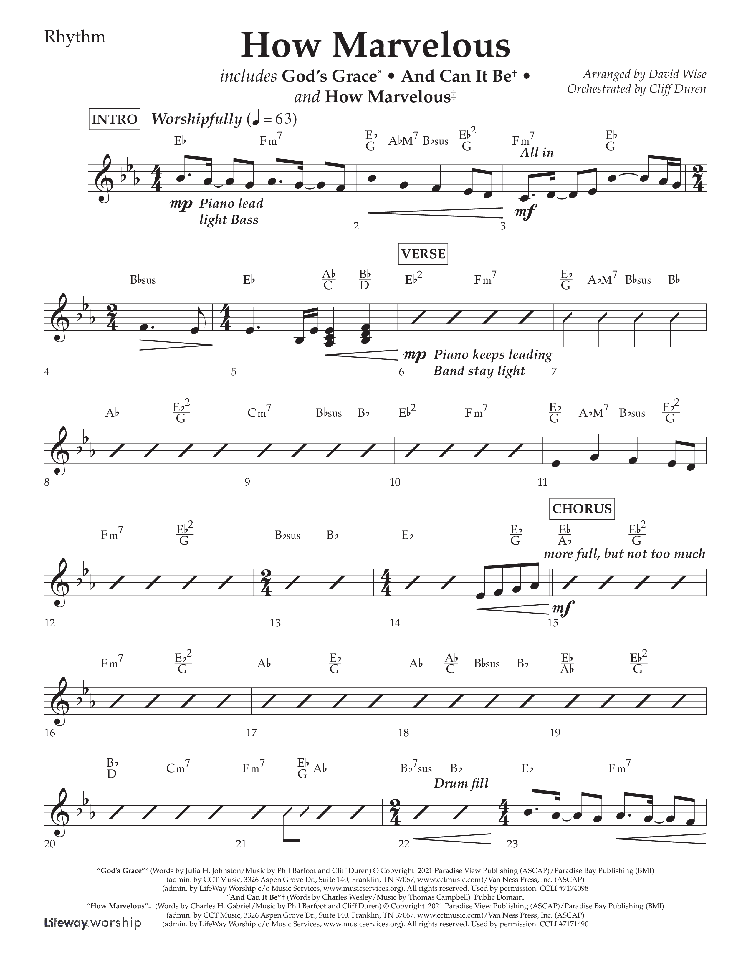 How Marvelous Medley (Choral Anthem SATB) Lead Melody & Rhythm (Lifeway Choral / Arr. David Wise / Orch. Cliff Duren)