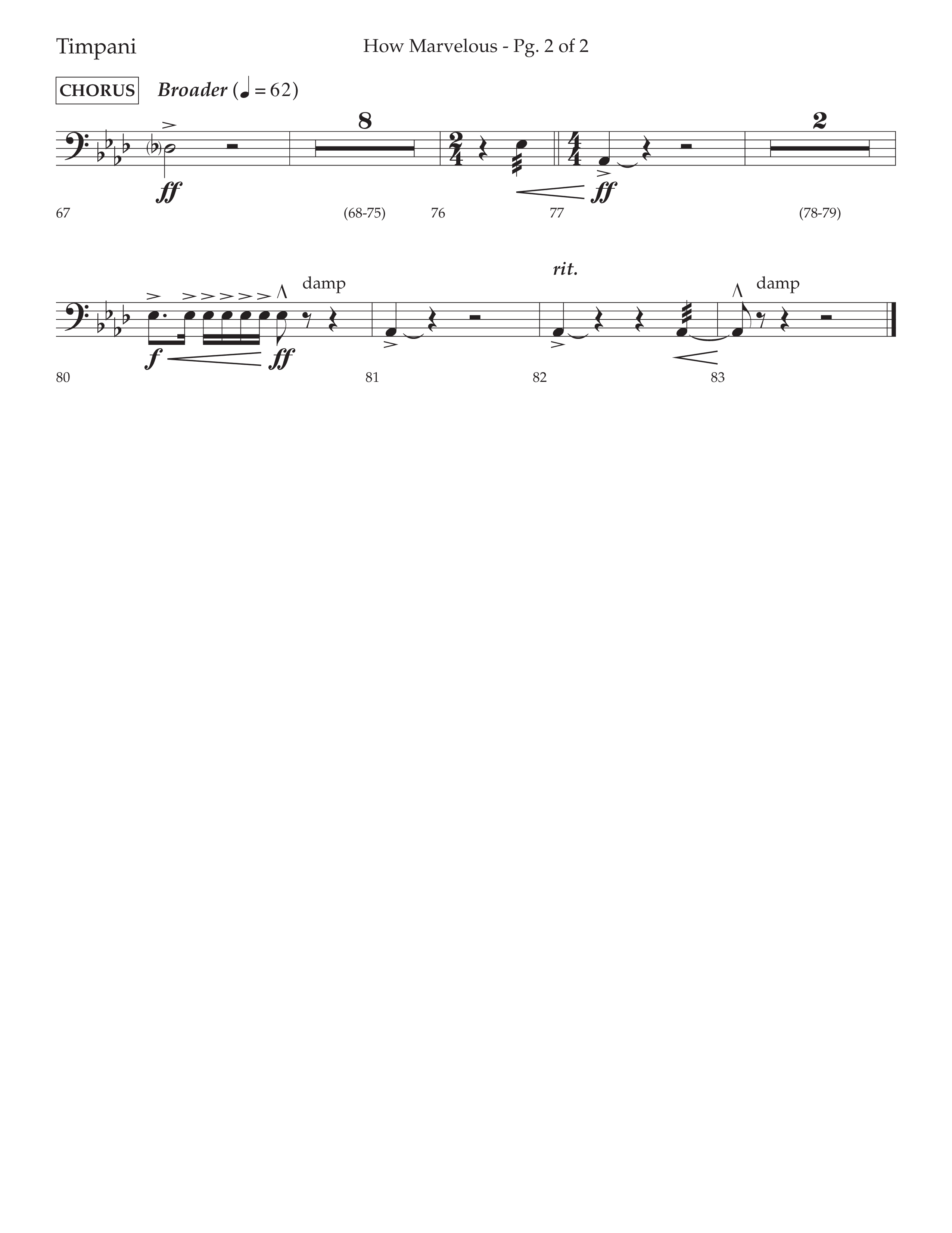 How Marvelous Medley (Choral Anthem SATB) Timpani (Lifeway Choral / Arr. David Wise / Orch. Cliff Duren)