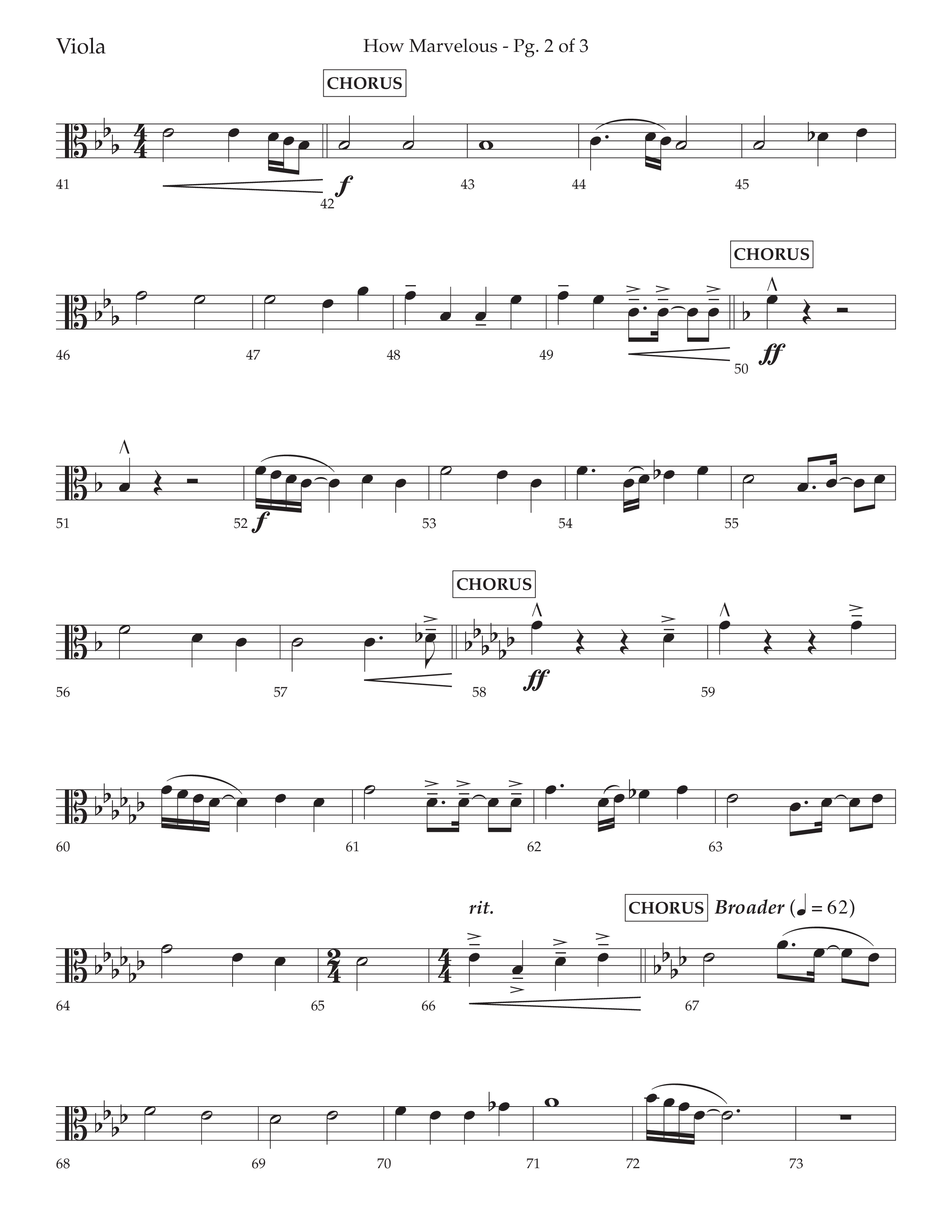 How Marvelous Medley (Choral Anthem SATB) Viola (Lifeway Choral / Arr. David Wise / Orch. Cliff Duren)
