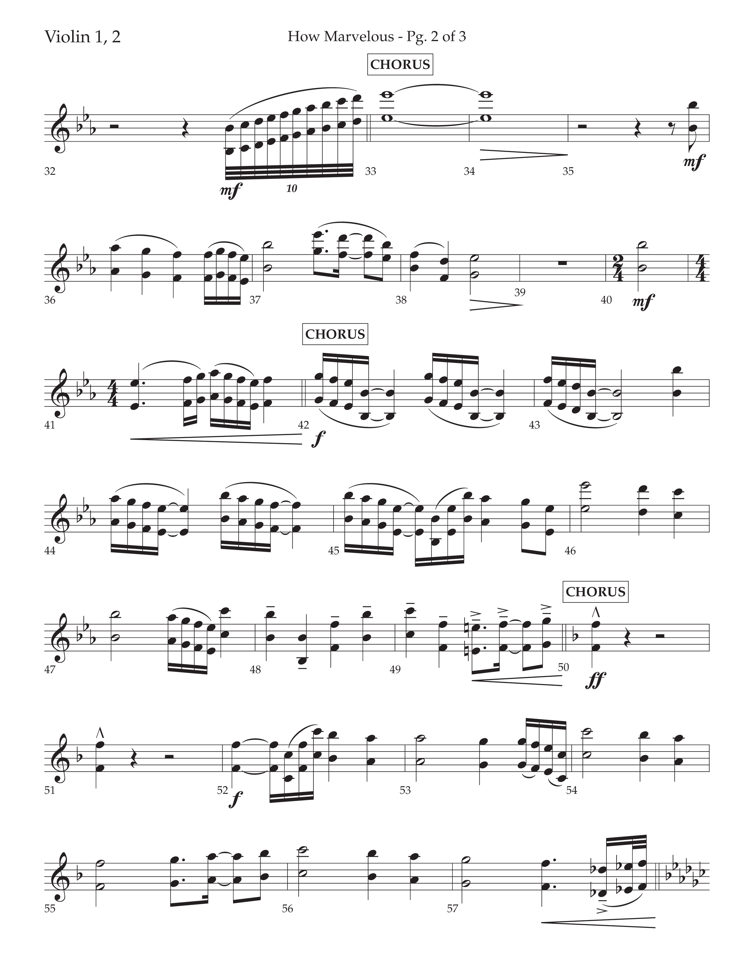 How Marvelous Medley (Choral Anthem SATB) Violin 1/2 (Lifeway Choral / Arr. David Wise / Orch. Cliff Duren)