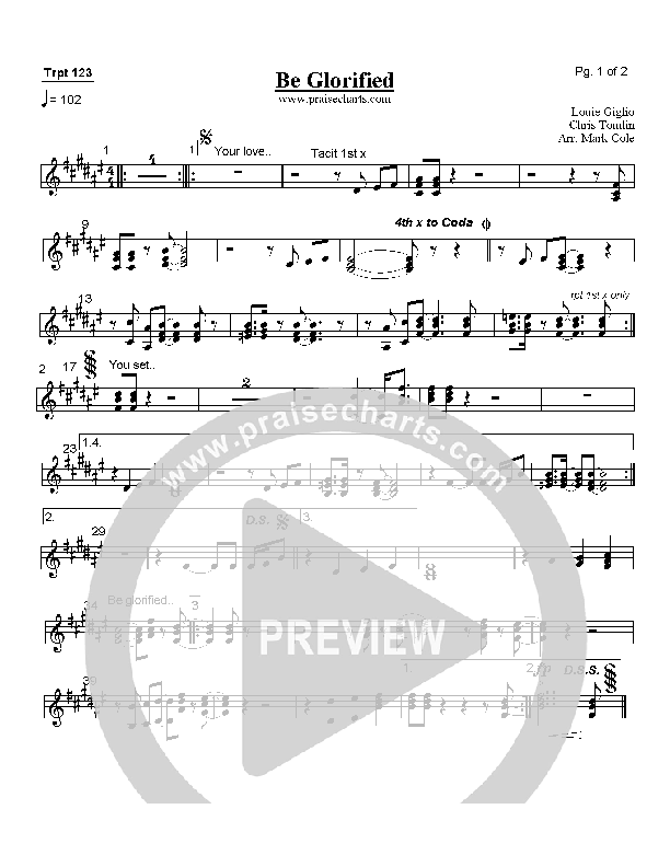 Be Glorified Trumpet 1/2/3 (Charlie Hall)