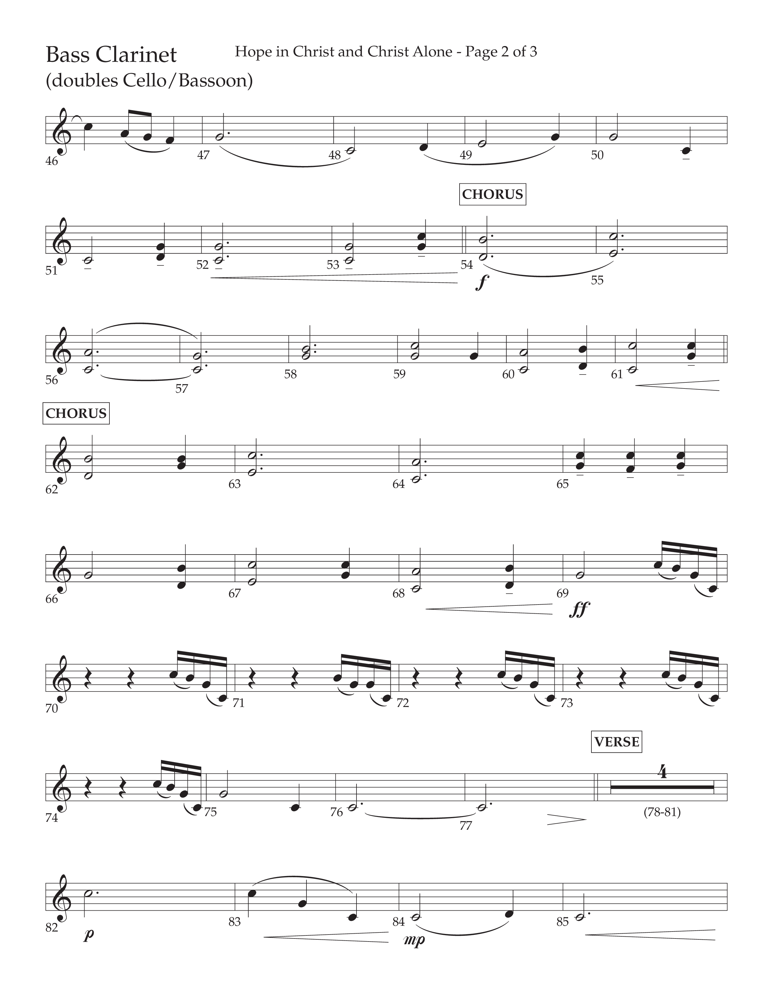 Hope In Christ And Christ Alone (Choral Anthem SATB) Bass Clarinet (Lifeway Choral / Arr. Cliff Duren)