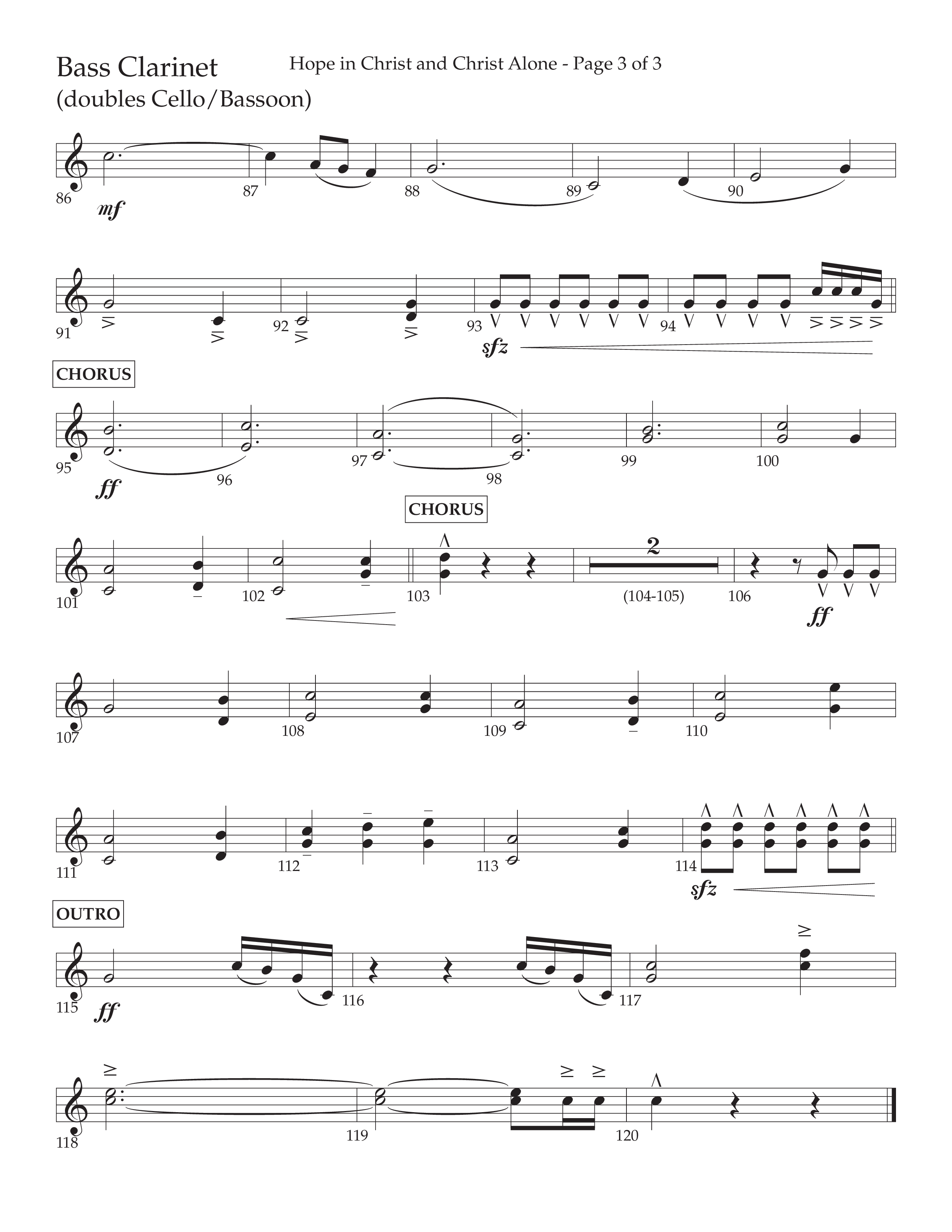 Hope In Christ And Christ Alone (Choral Anthem SATB) Bass Clarinet (Lifeway Choral / Arr. Cliff Duren)