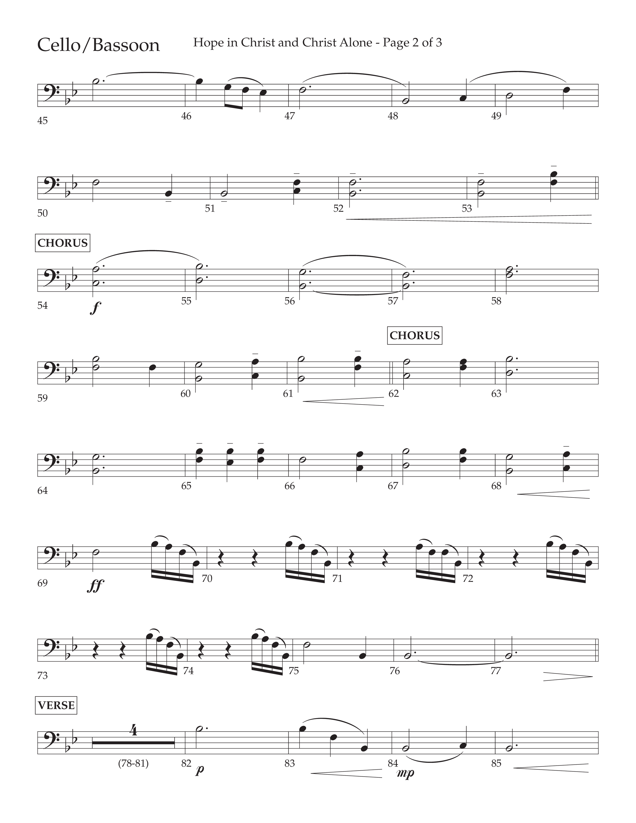 Hope In Christ And Christ Alone (Choral Anthem SATB) Cello (Lifeway Choral / Arr. Cliff Duren)