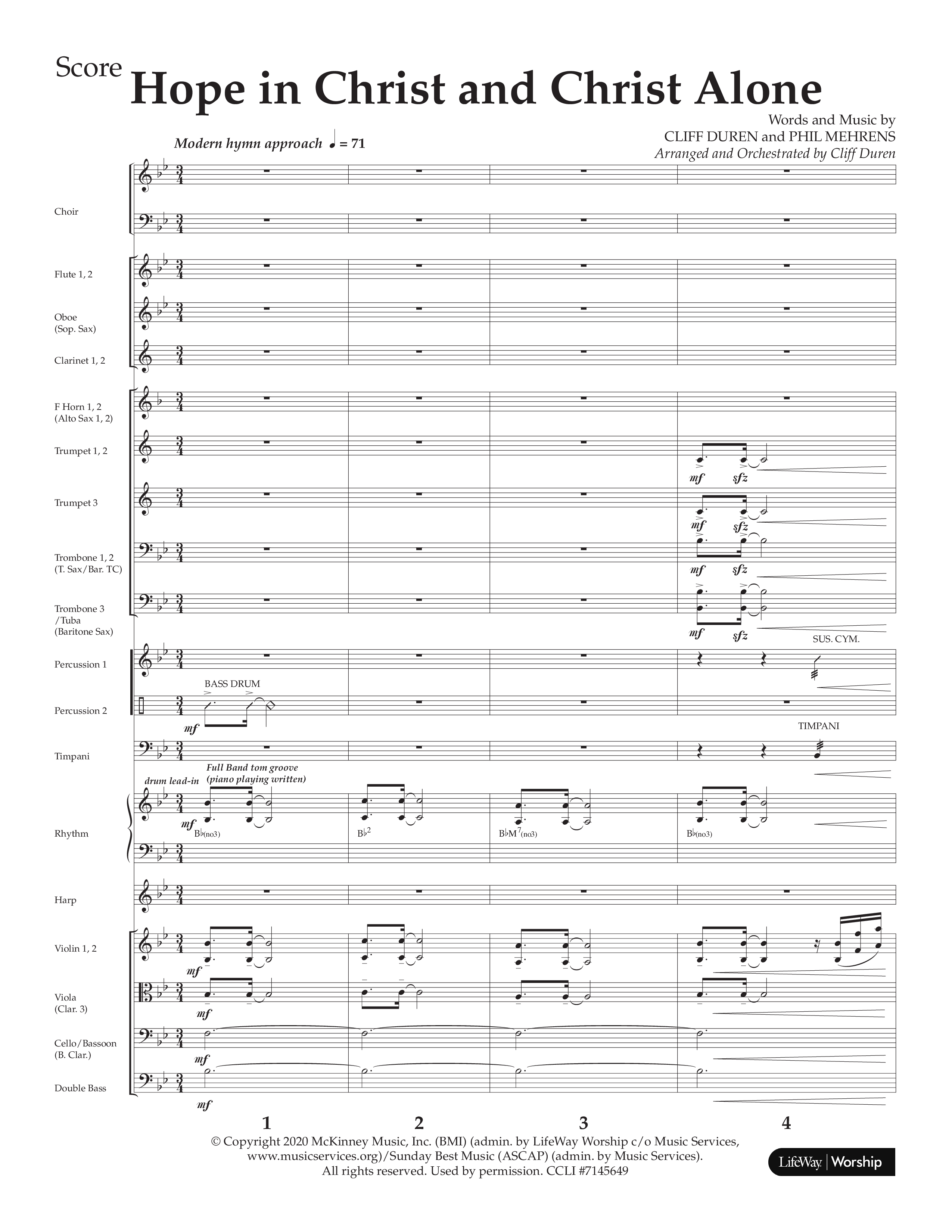 Hope In Christ And Christ Alone (Choral Anthem SATB) Orchestration (Lifeway Choral / Arr. Cliff Duren)