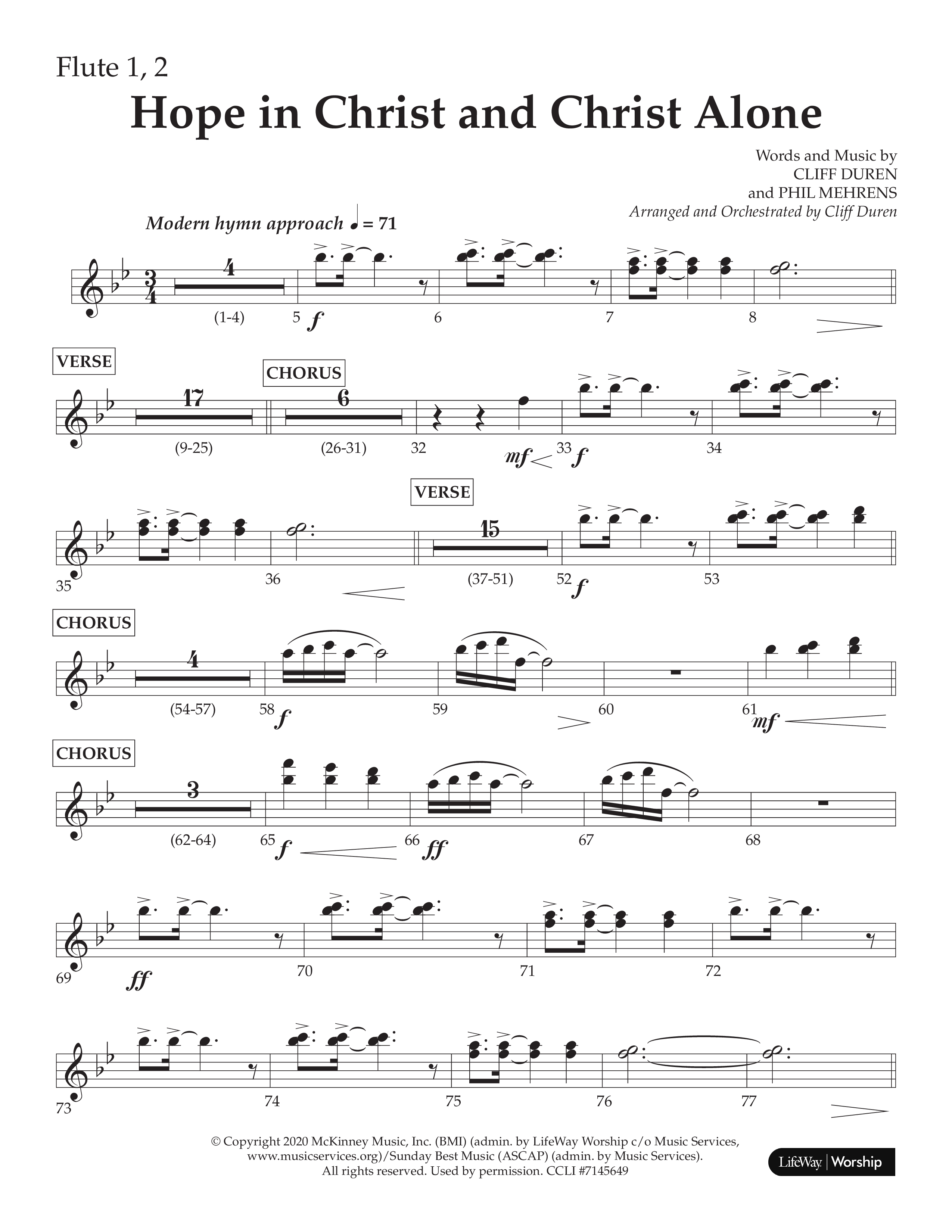 Hope In Christ And Christ Alone (Choral Anthem SATB) Flute 1/2 (Lifeway Choral / Arr. Cliff Duren)