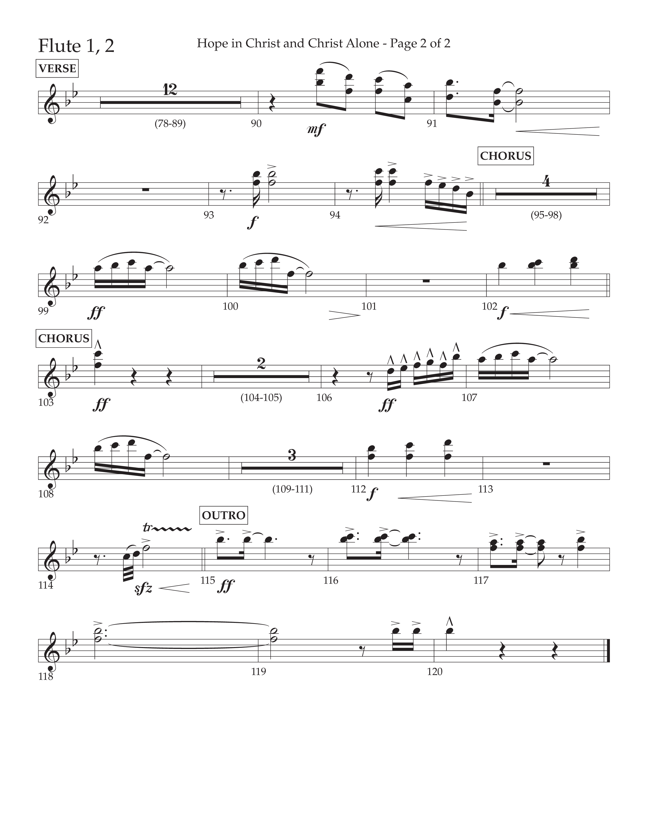 Hope In Christ And Christ Alone (Choral Anthem SATB) Flute 1/2 (Lifeway Choral / Arr. Cliff Duren)