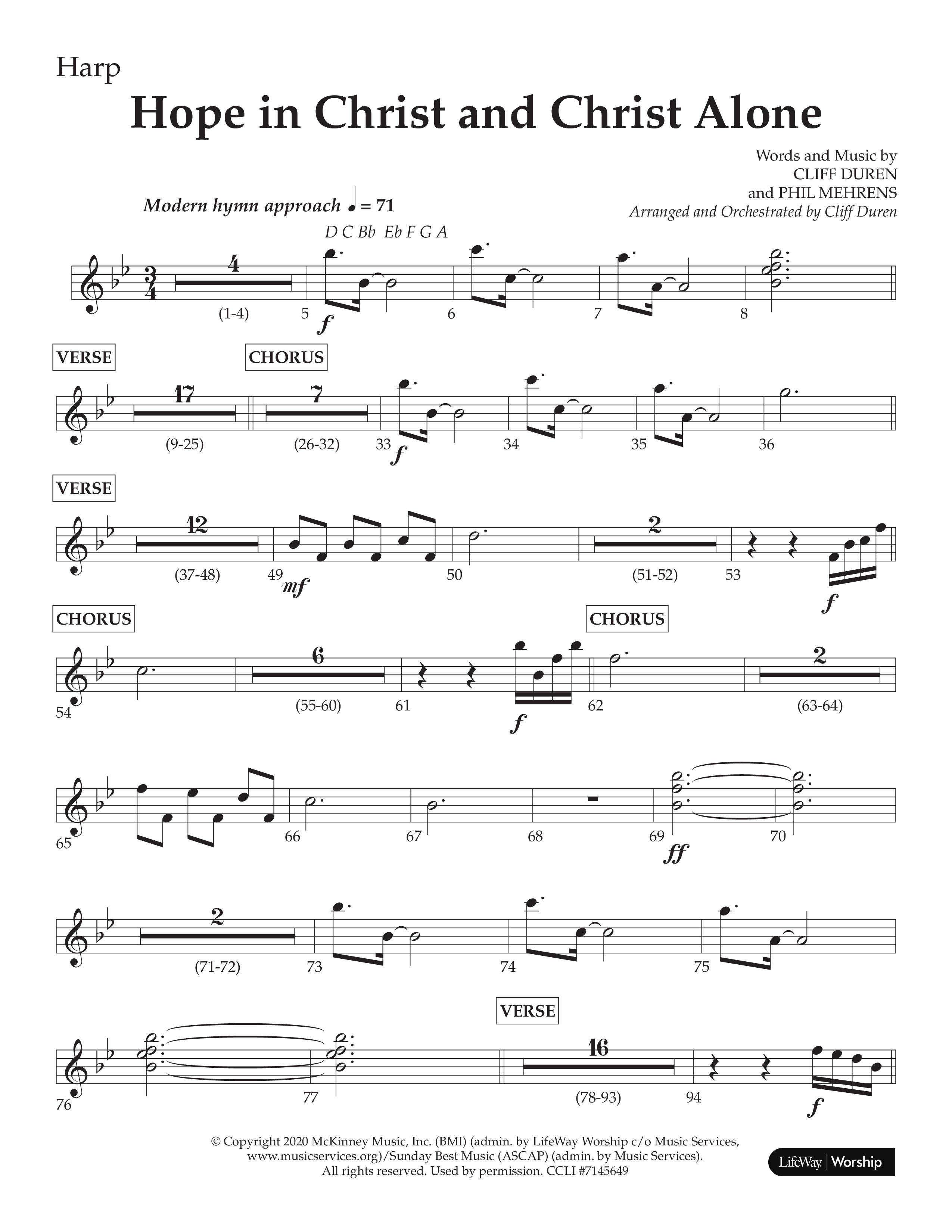 Hope In Christ And Christ Alone (Choral Anthem SATB) Harp (Lifeway Choral / Arr. Cliff Duren)