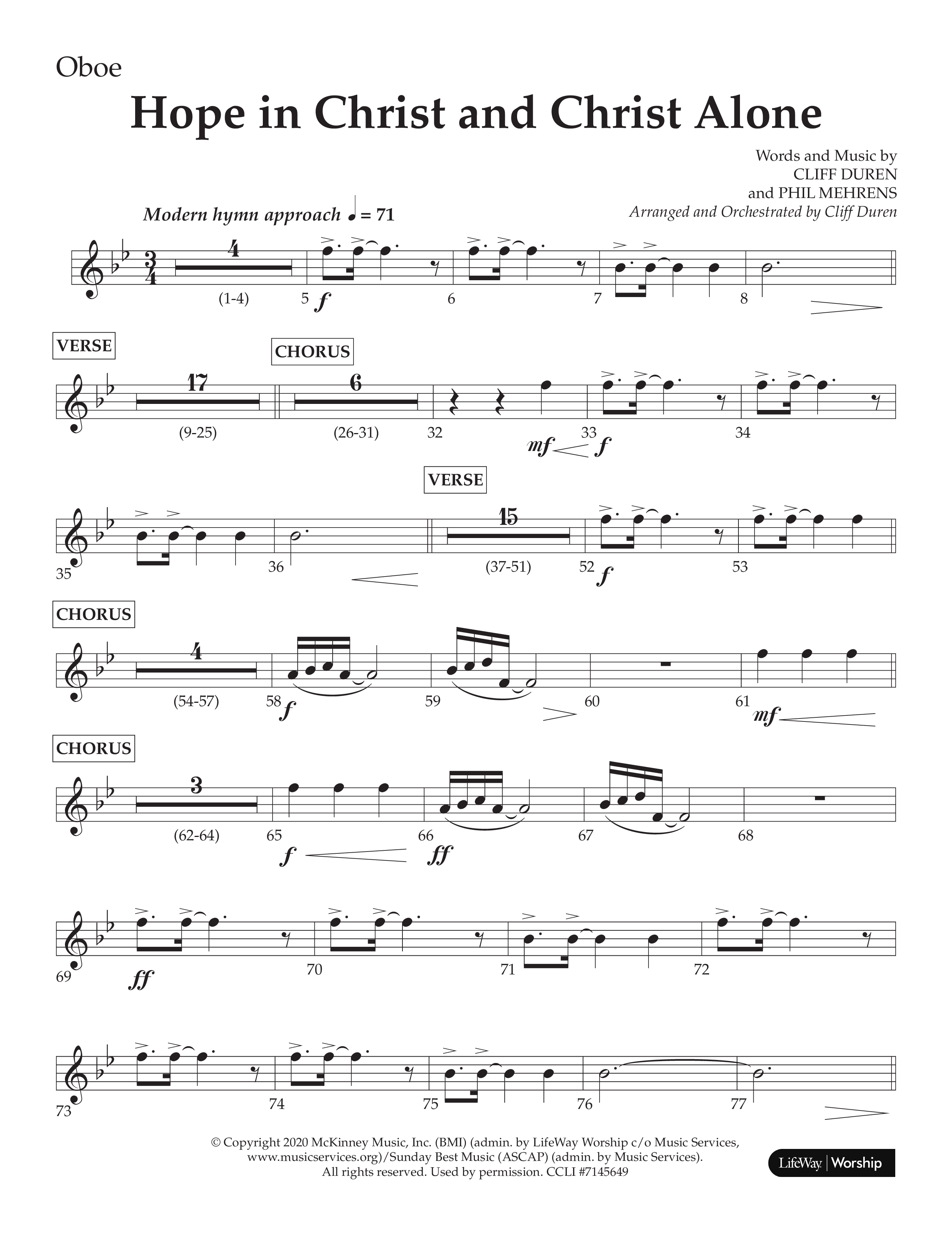 Hope In Christ And Christ Alone (Choral Anthem SATB) Oboe (Lifeway Choral / Arr. Cliff Duren)