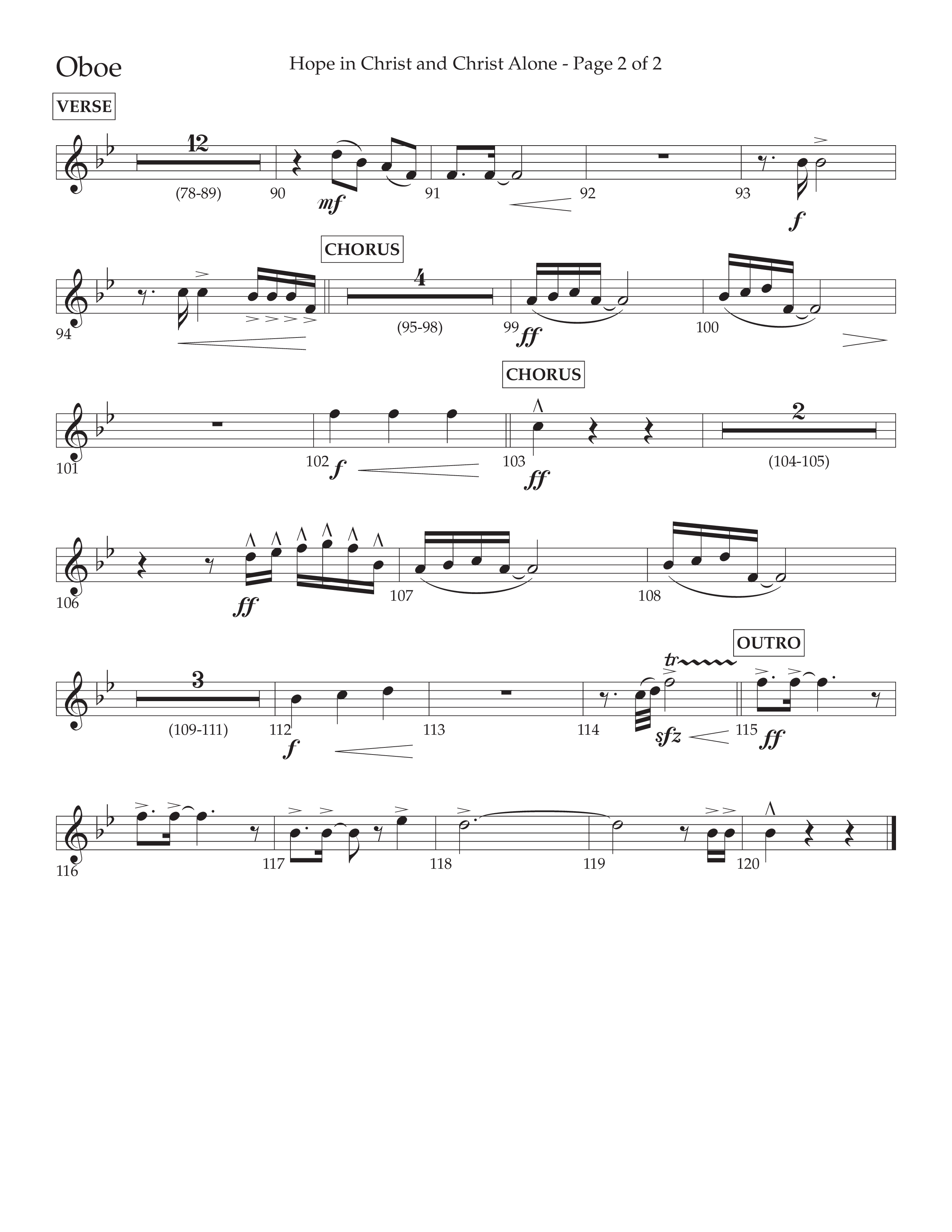 Hope In Christ And Christ Alone (Choral Anthem SATB) Oboe (Lifeway Choral / Arr. Cliff Duren)