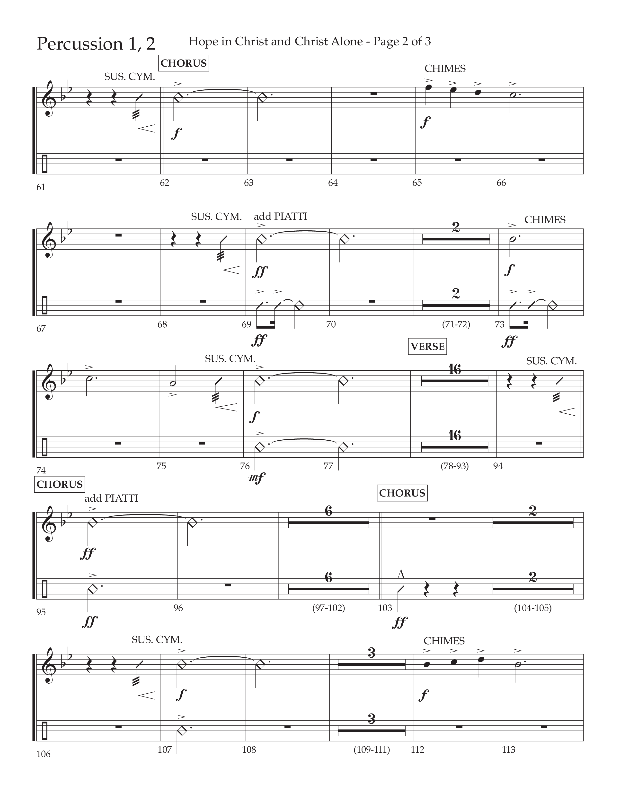 Hope In Christ And Christ Alone (Choral Anthem SATB) Percussion 1/2 (Lifeway Choral / Arr. Cliff Duren)