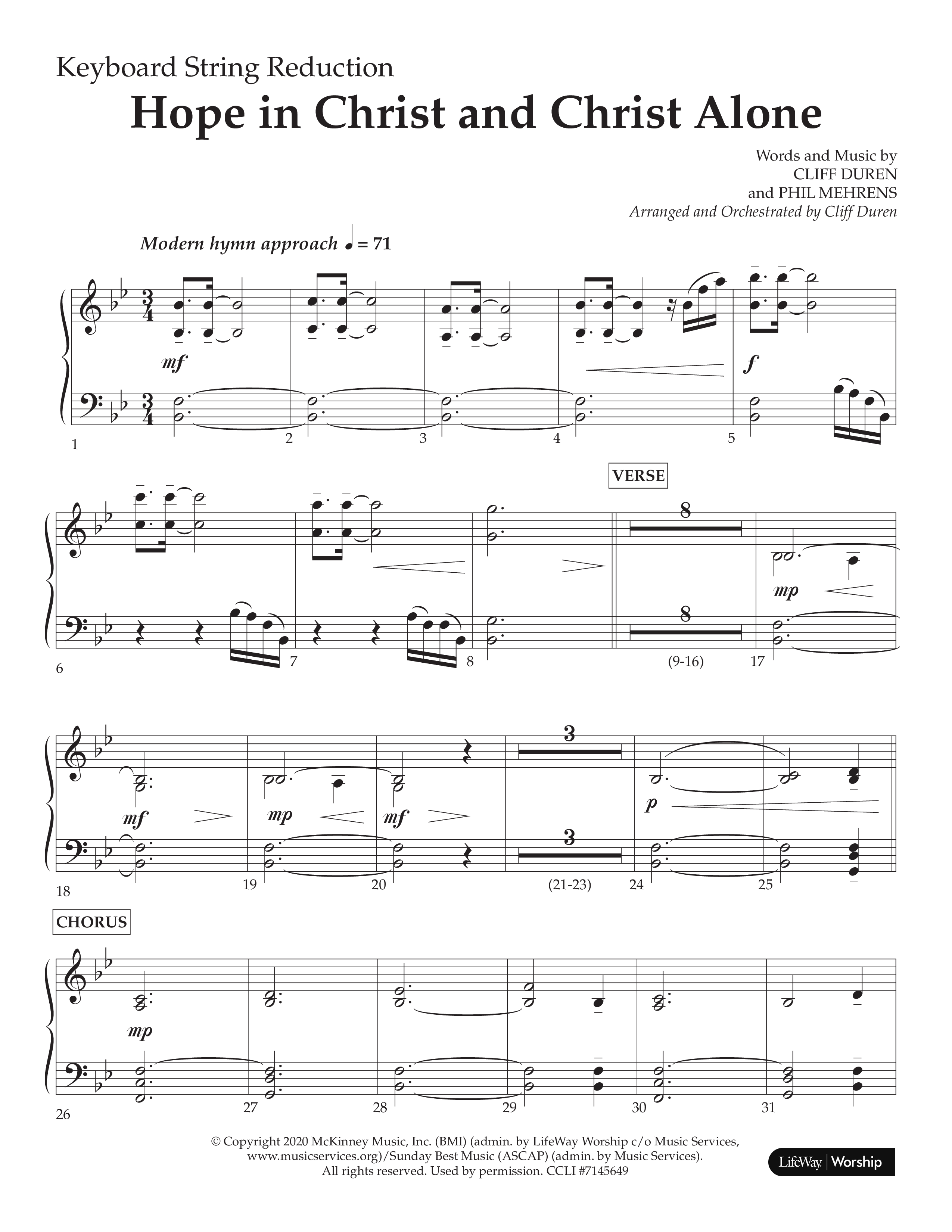 Hope In Christ And Christ Alone (Choral Anthem SATB) String Reduction (Lifeway Choral / Arr. Cliff Duren)