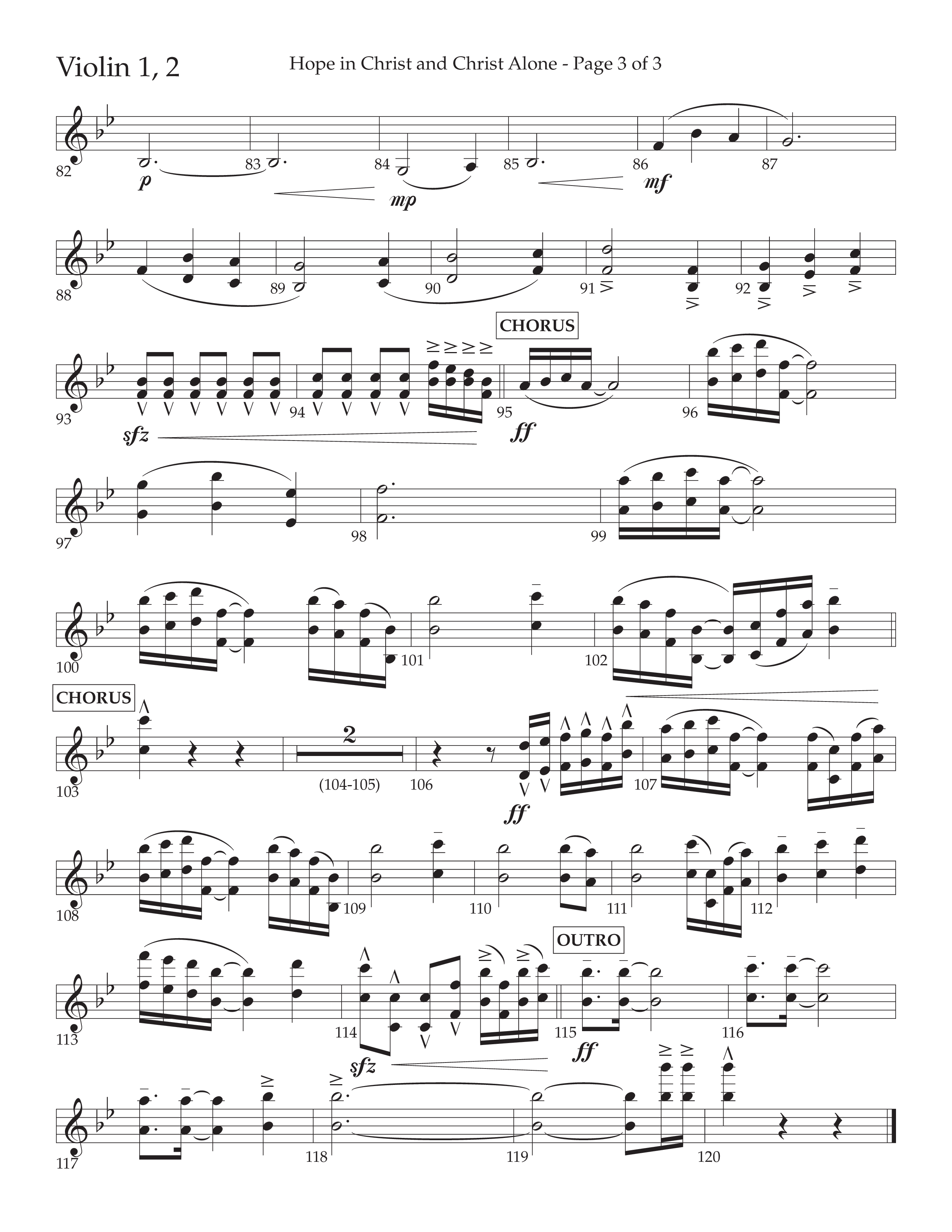 Hope In Christ And Christ Alone (Choral Anthem SATB) Violin 1/2 (Lifeway Choral / Arr. Cliff Duren)