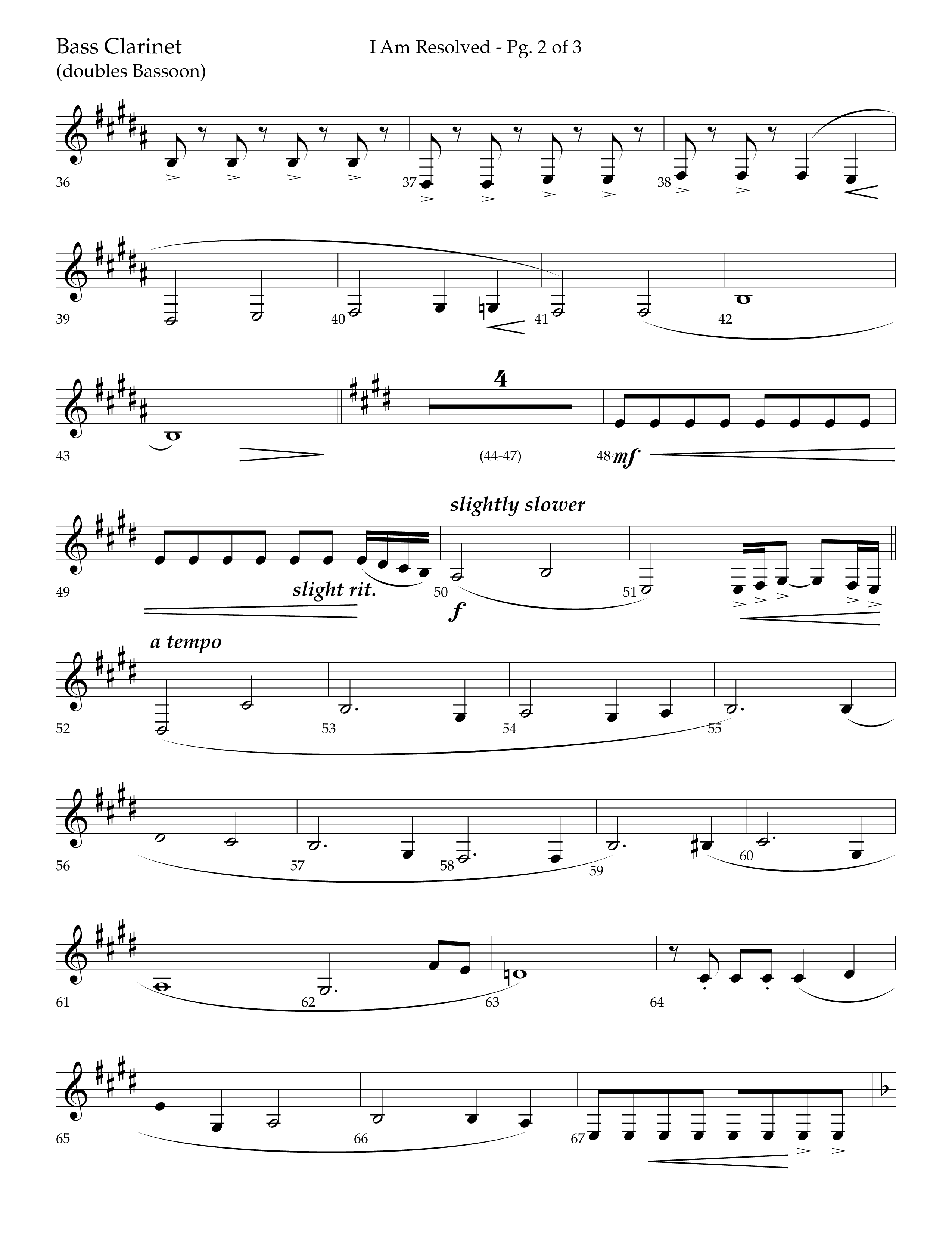 I Am Resolved (with I Have Decided To Follow Jesus) (Choral Anthem SATB) Bass Clarinet (Lifeway Choral / Arr. John Bolin / Orch. Richard Kingsmore)