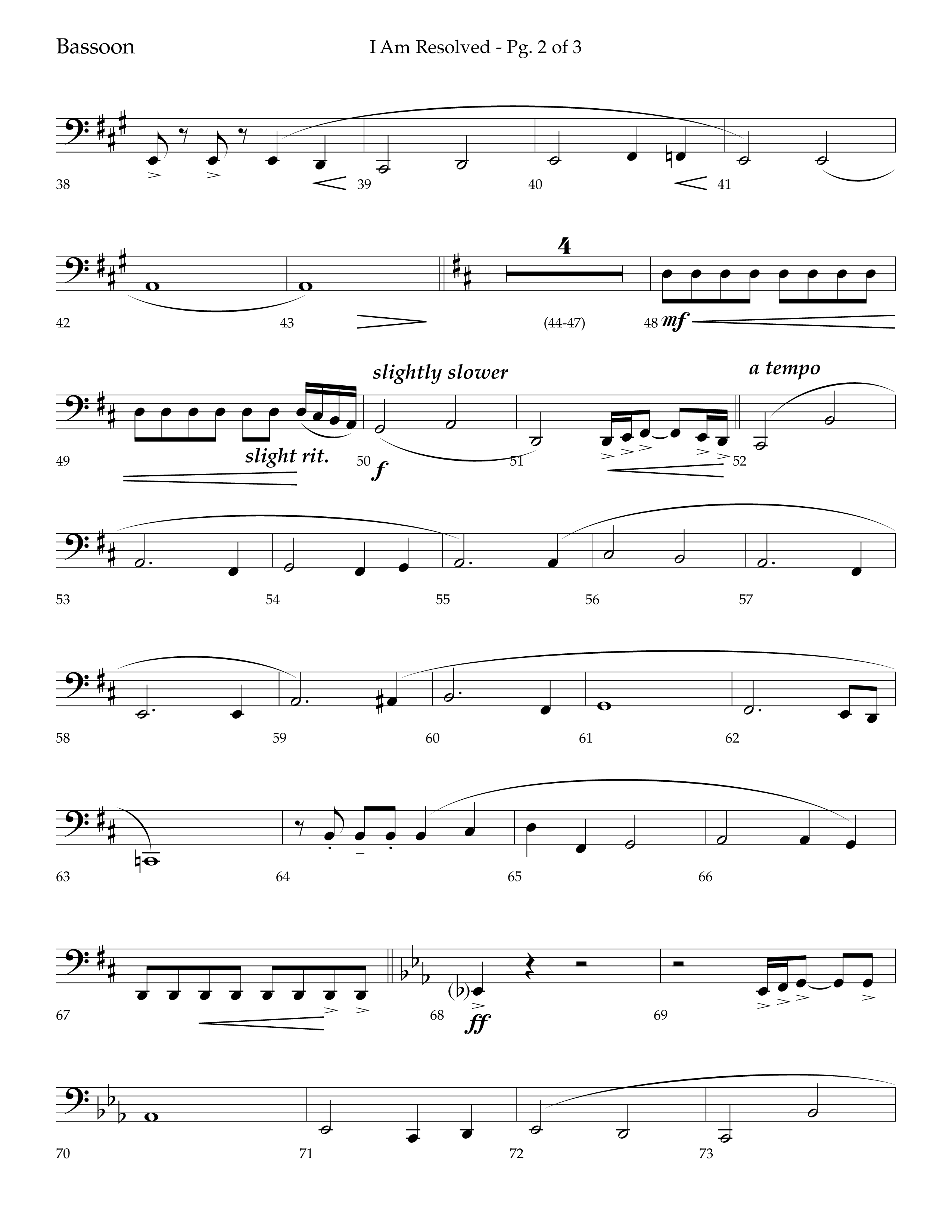 I Am Resolved (with I Have Decided To Follow Jesus) (Choral Anthem SATB) Bassoon (Lifeway Choral / Arr. John Bolin / Orch. Richard Kingsmore)