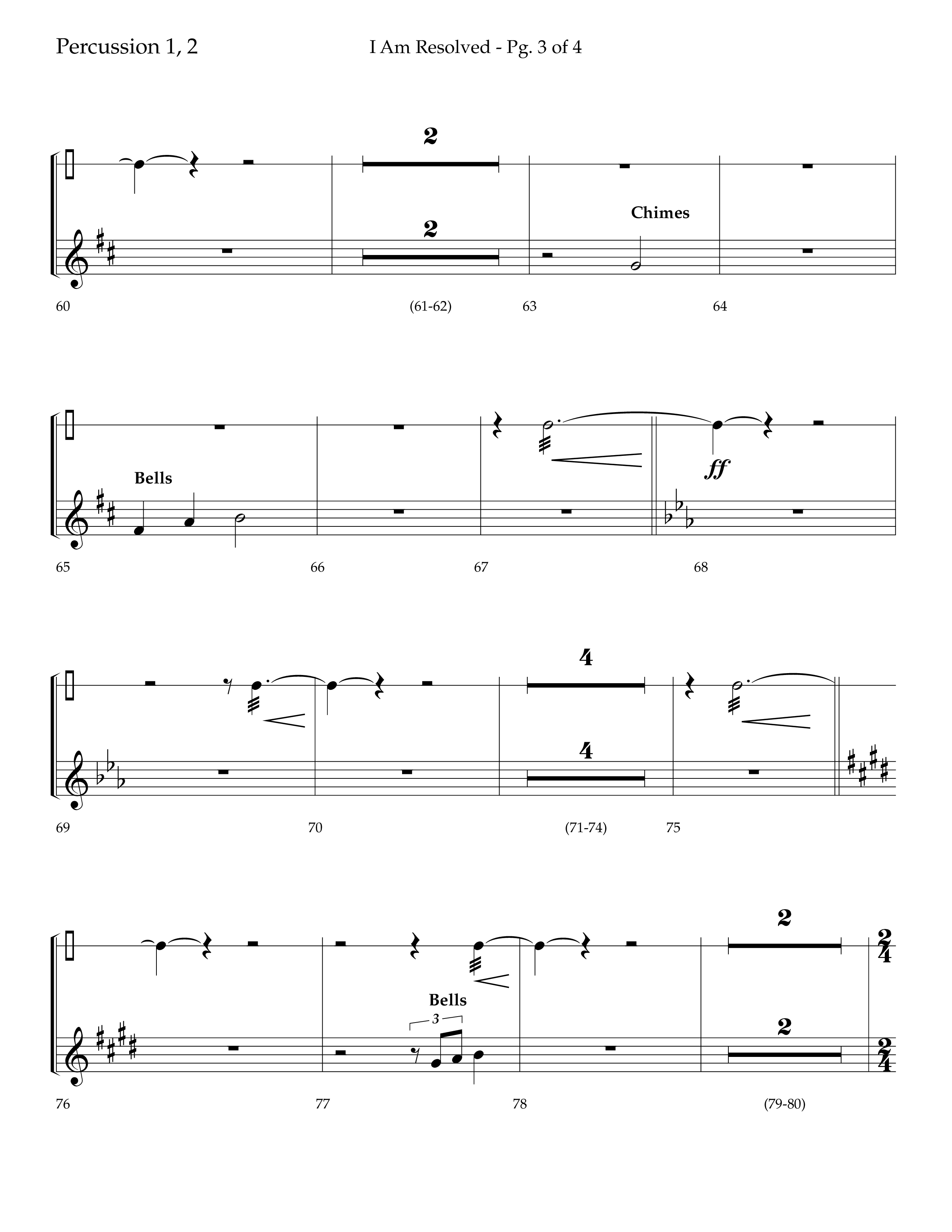 I Am Resolved (with I Have Decided To Follow Jesus) (Choral Anthem SATB) Percussion 1/2 (Lifeway Choral / Arr. John Bolin / Orch. Richard Kingsmore)