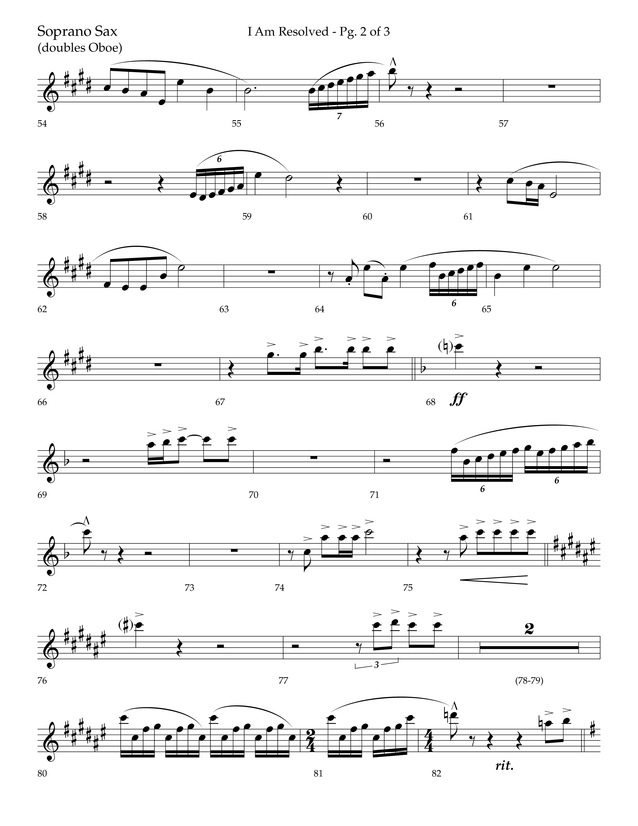 I Am Resolved (with I Have Decided To Follow Jesus) (Choral Anthem SATB) Soprano Sax (Lifeway Choral / Arr. John Bolin / Orch. Richard Kingsmore)