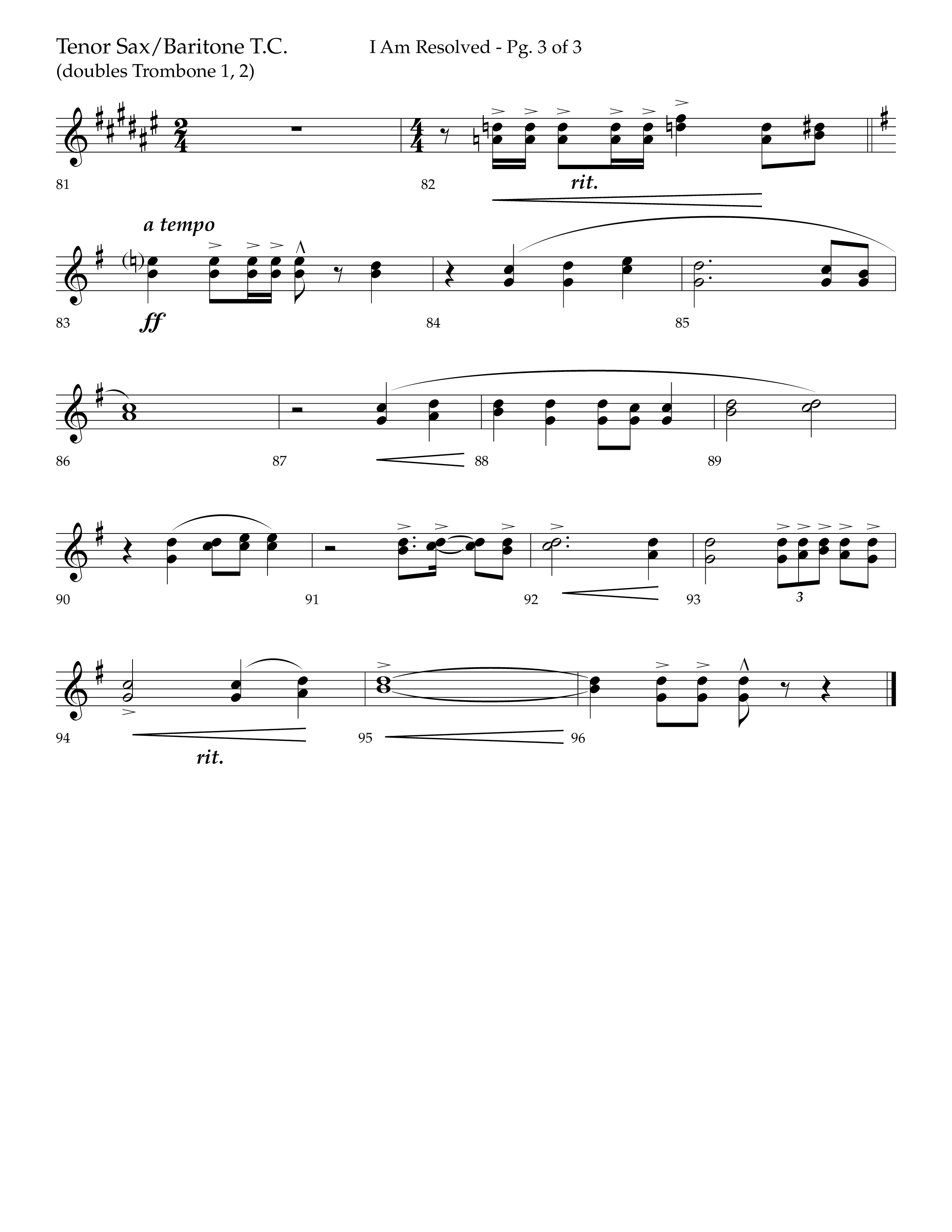 I Am Resolved (with I Have Decided To Follow Jesus) (Choral Anthem SATB) Tenor Sax/Baritone T.C. (Lifeway Choral / Arr. John Bolin / Orch. Richard Kingsmore)