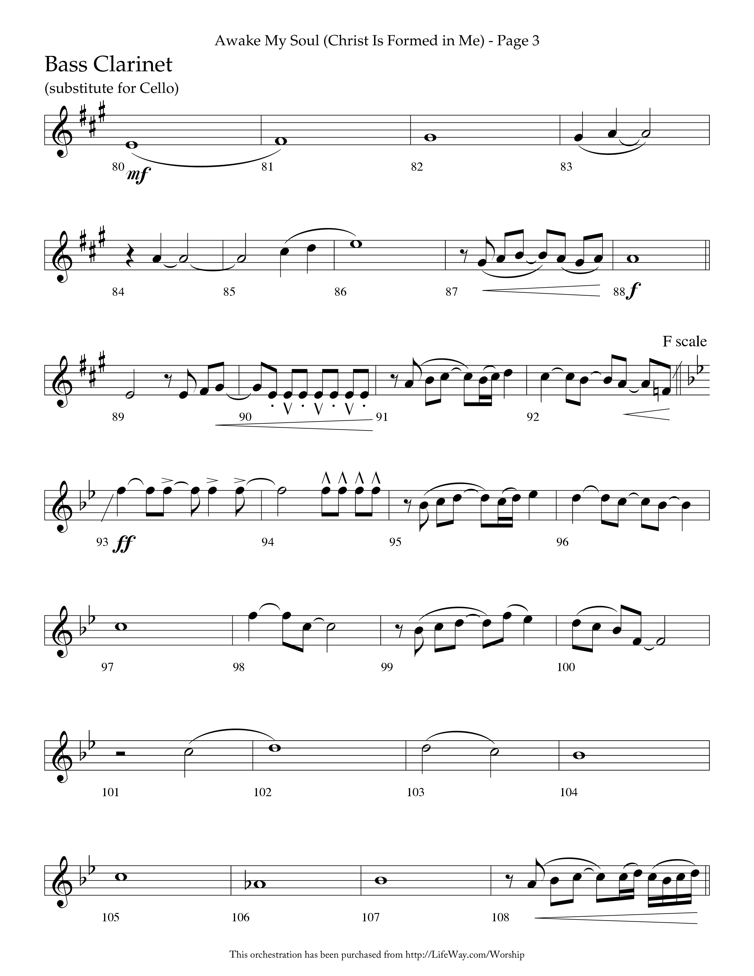 Awake My Soul (Christ Is Formed In Me) with I Need Thee Every Hour (Choral Anthem SATB) Bass Clarinet (Lifeway Choral / Arr. Cliff Duren)
