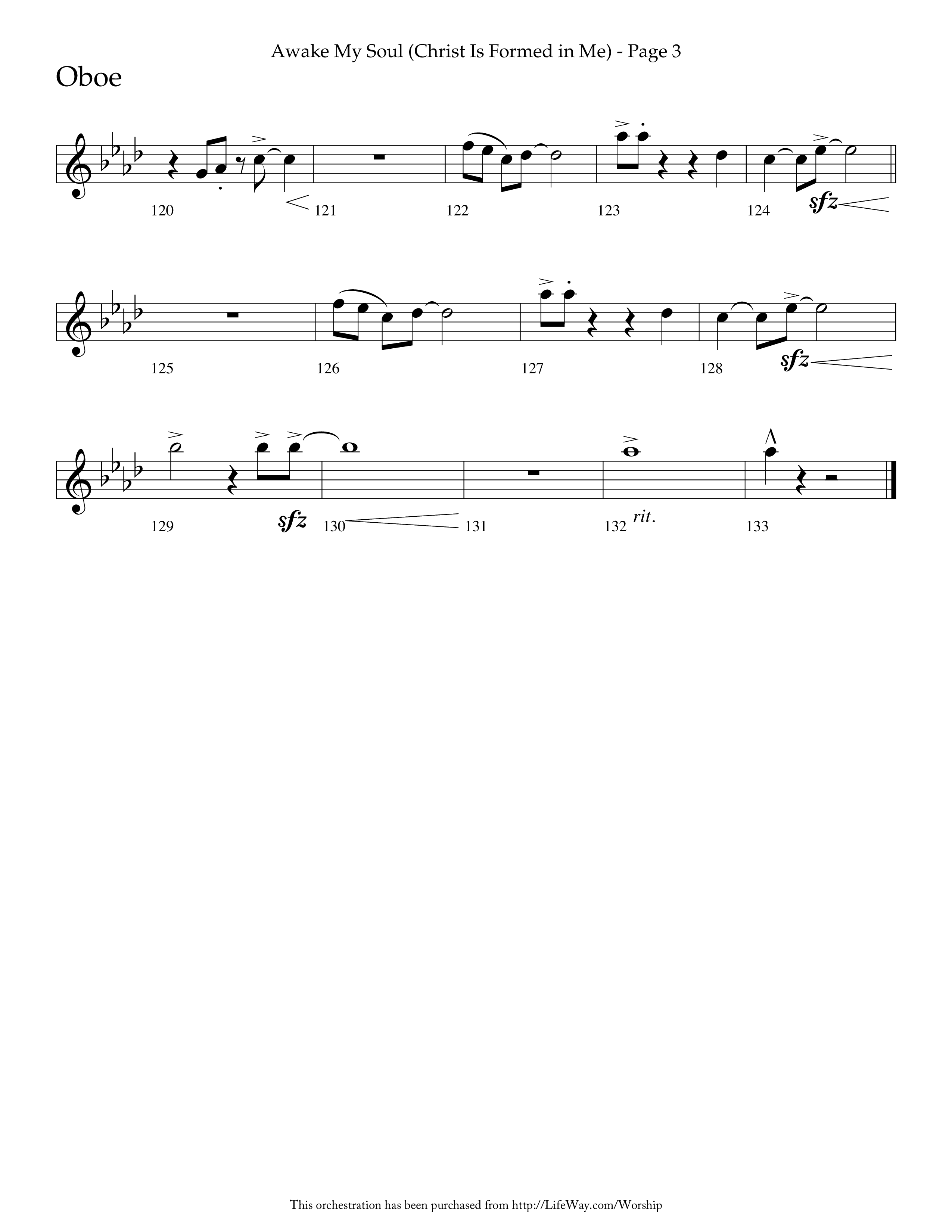 Awake My Soul (Christ Is Formed In Me) with I Need Thee Every Hour (Choral Anthem SATB) Oboe (Lifeway Choral / Arr. Cliff Duren)