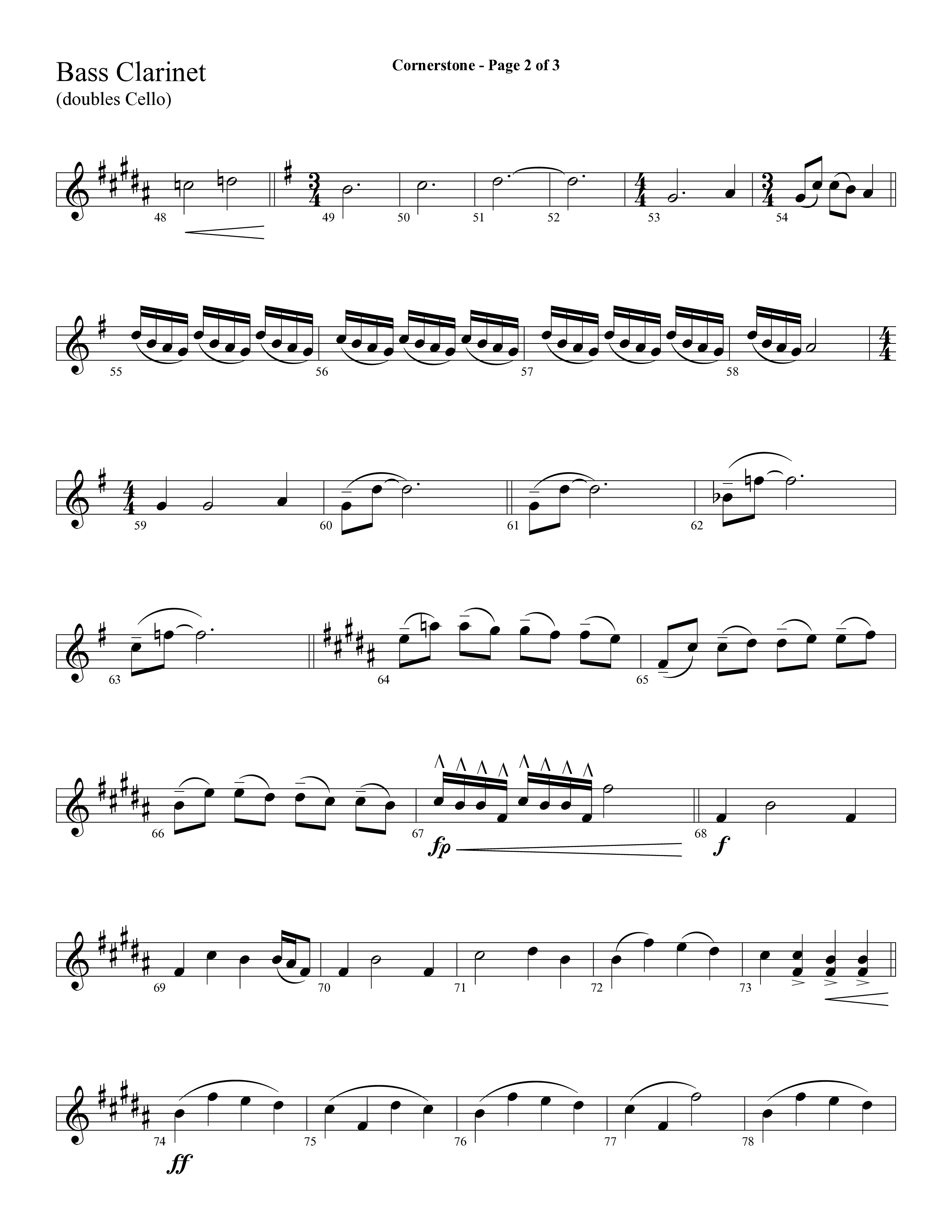 Cornerstone (with The Solid Rock) (Choral Anthem SATB) Bass Clarinet (Lifeway Choral / Arr. Cliff Duren)