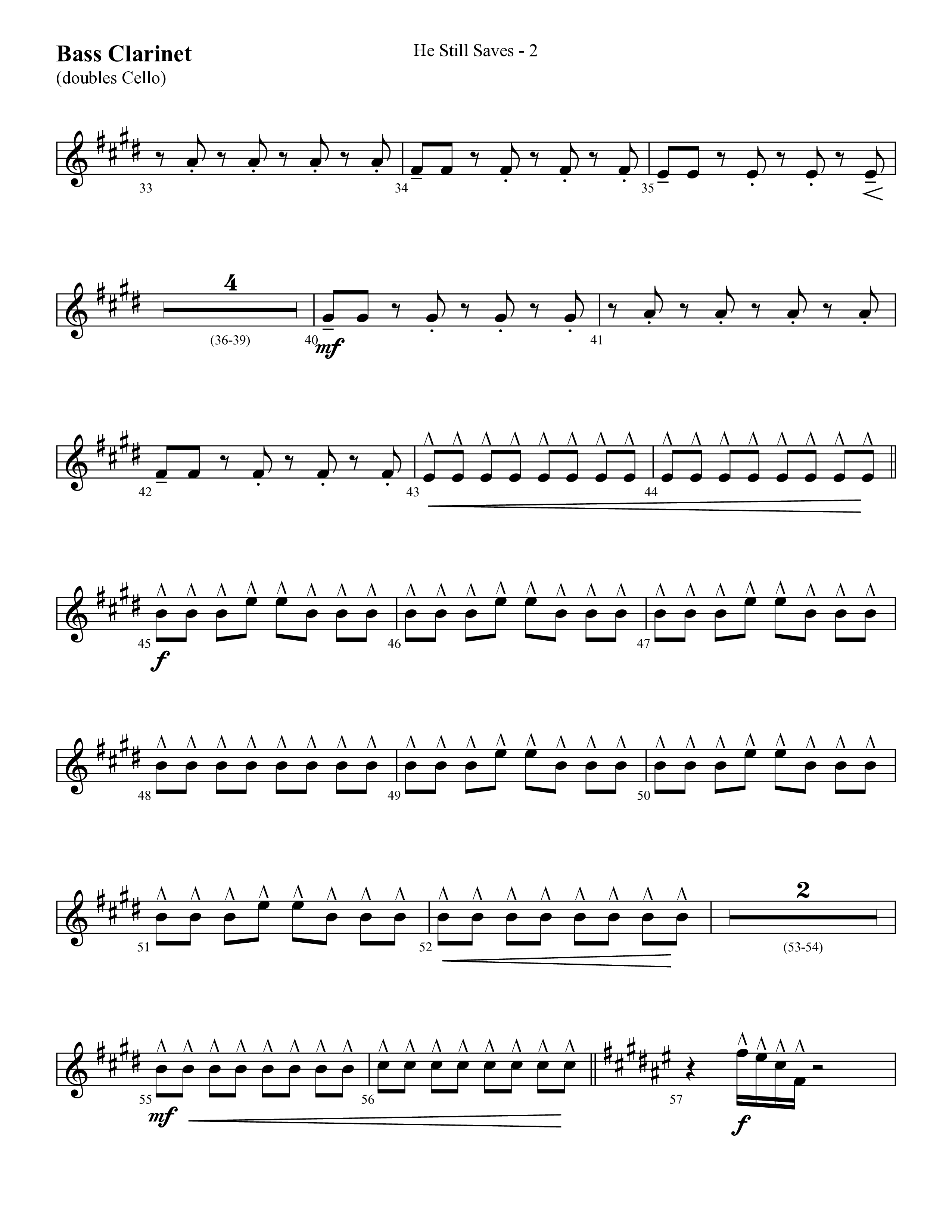 He Still Saves (with Jesus Saves) (Choral Anthem SATB) Bass Clarinet (Lifeway Choral / Arr. Cliff Duren)