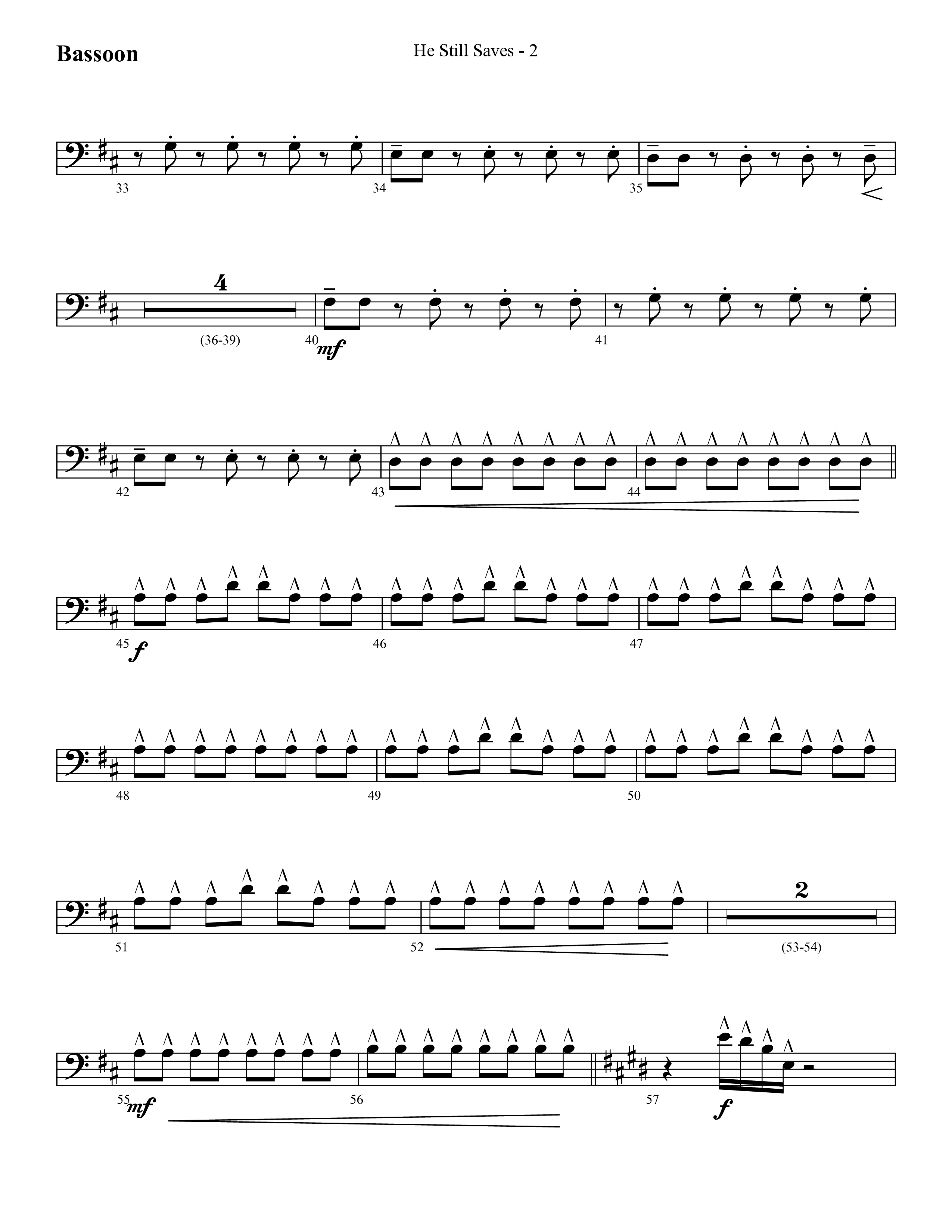 He Still Saves (with Jesus Saves) (Choral Anthem SATB) Bassoon (Lifeway Choral / Arr. Cliff Duren)