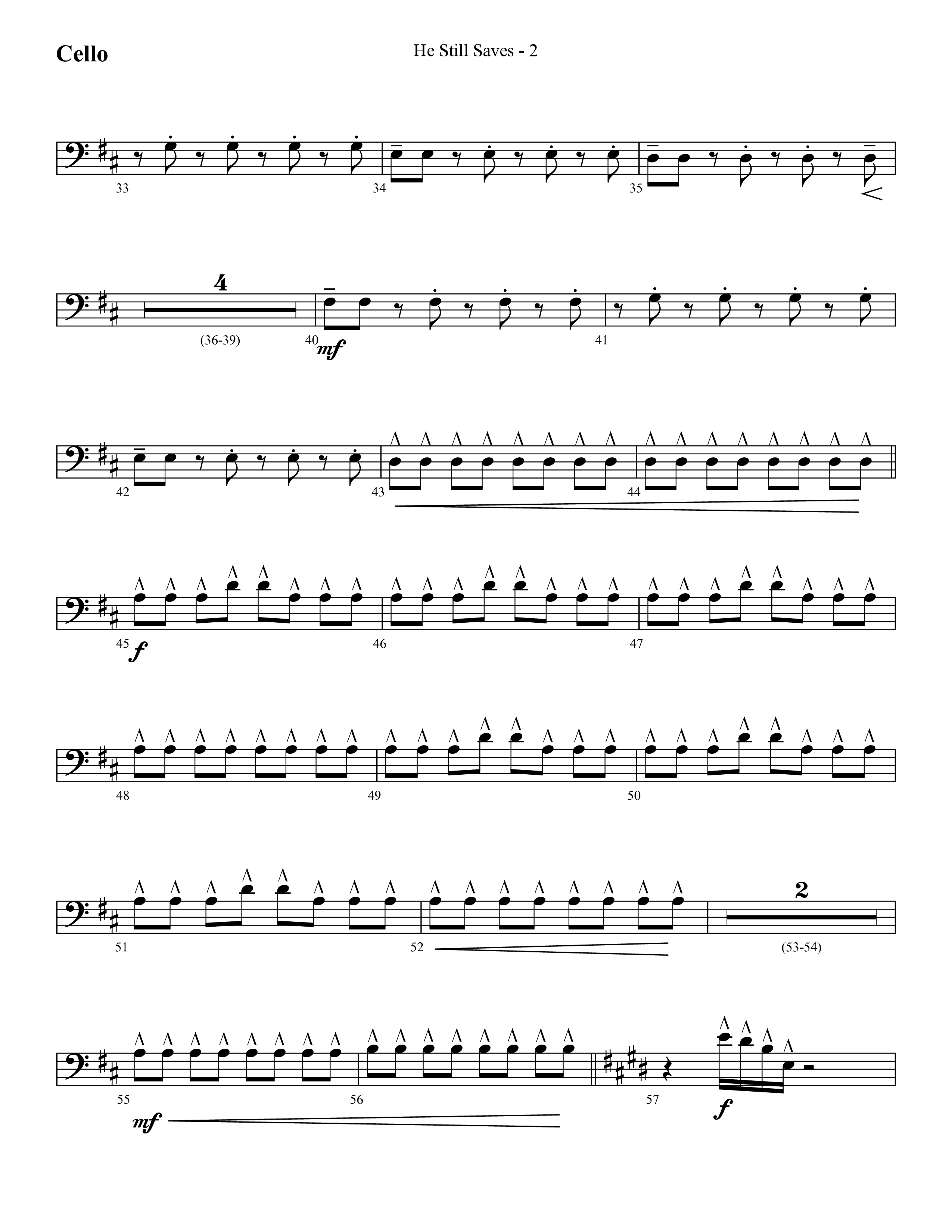 He Still Saves (with Jesus Saves) (Choral Anthem SATB) Cello (Lifeway Choral / Arr. Cliff Duren)