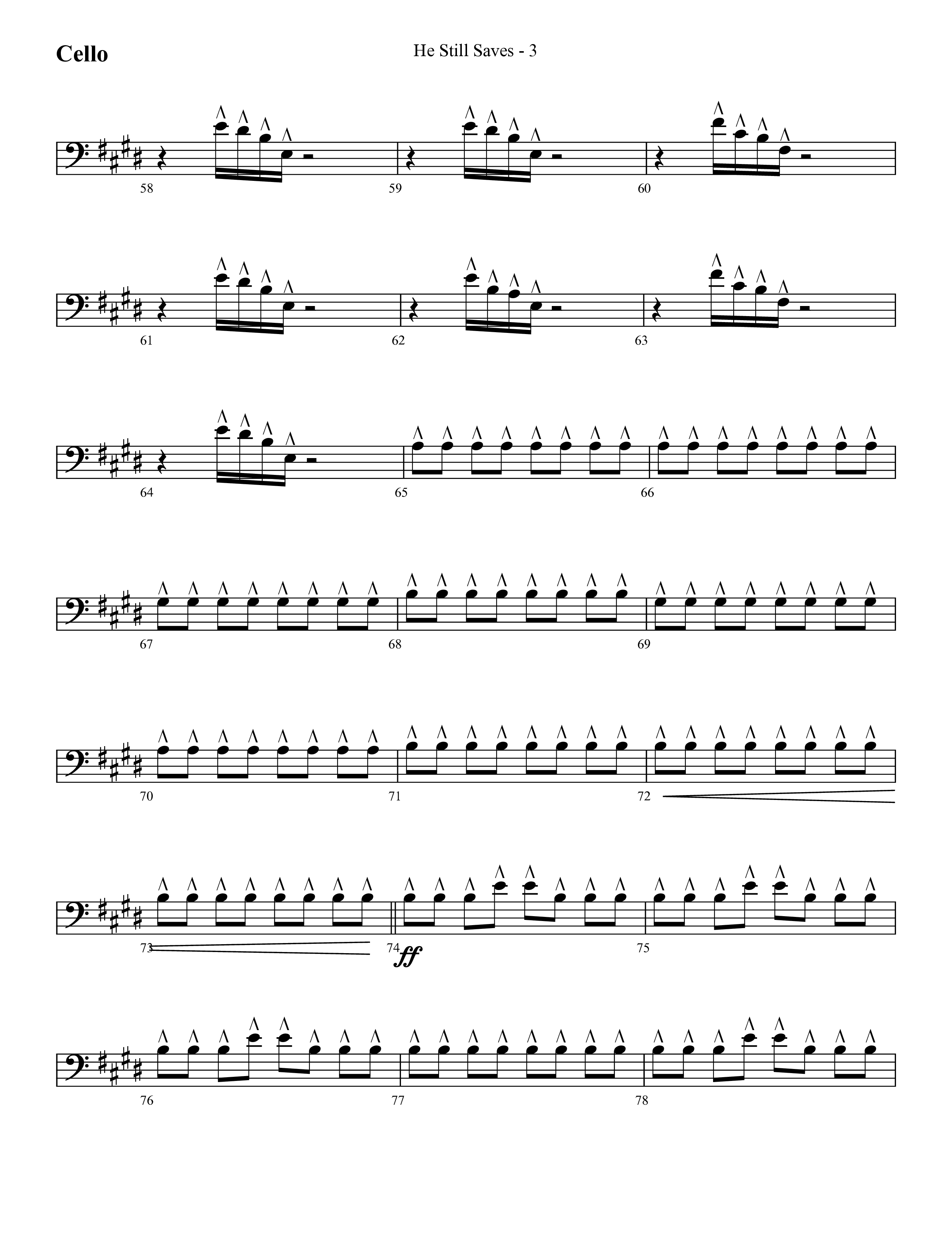 He Still Saves (with Jesus Saves) (Choral Anthem SATB) Cello (Lifeway Choral / Arr. Cliff Duren)