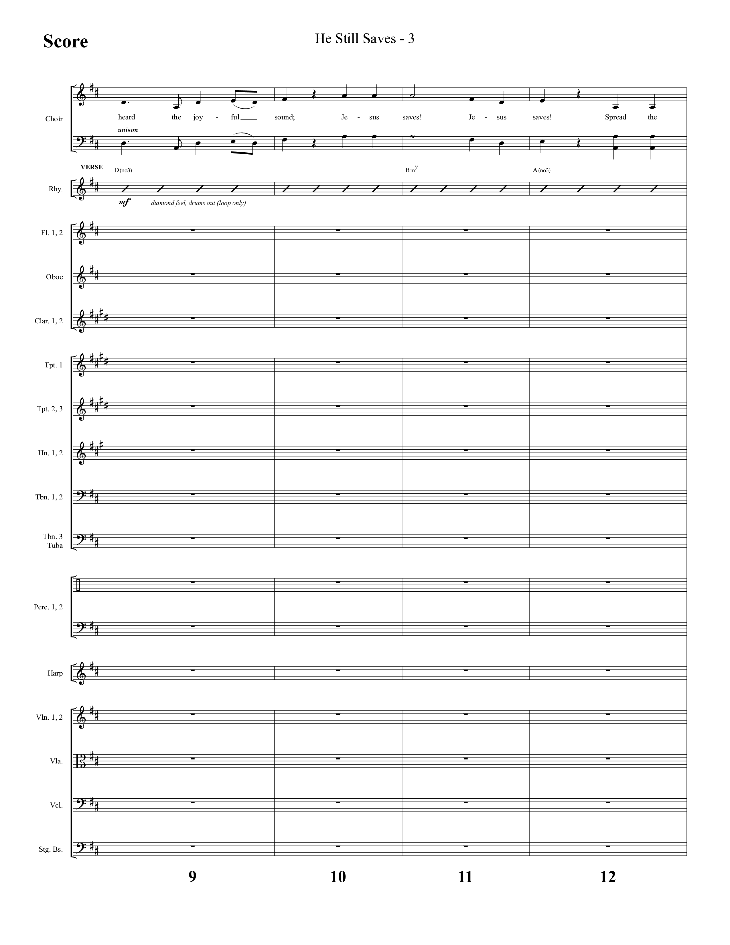 He Still Saves (with Jesus Saves) (Choral Anthem SATB) Orchestration (Lifeway Choral / Arr. Cliff Duren)