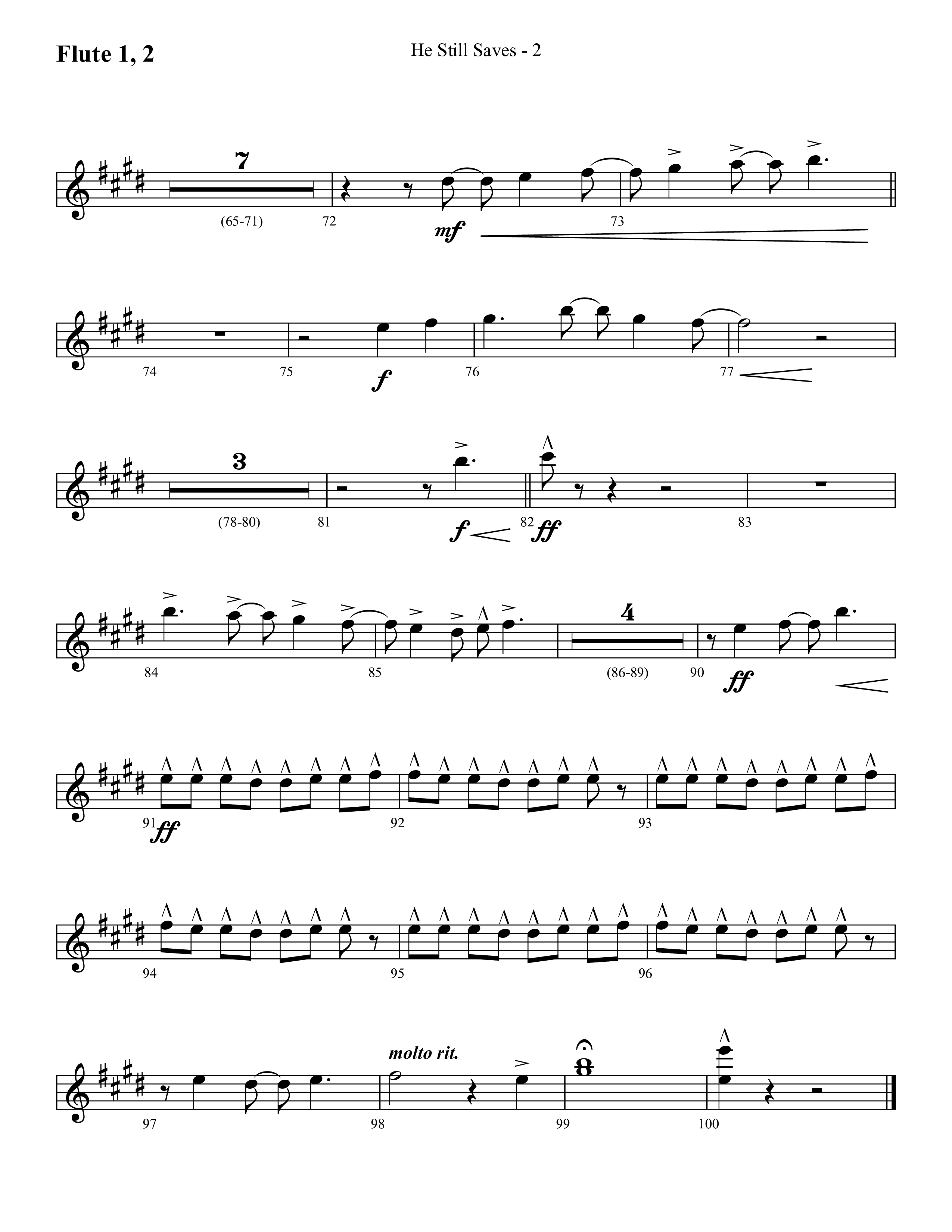 He Still Saves (with Jesus Saves) (Choral Anthem SATB) Flute 1/2 (Lifeway Choral / Arr. Cliff Duren)