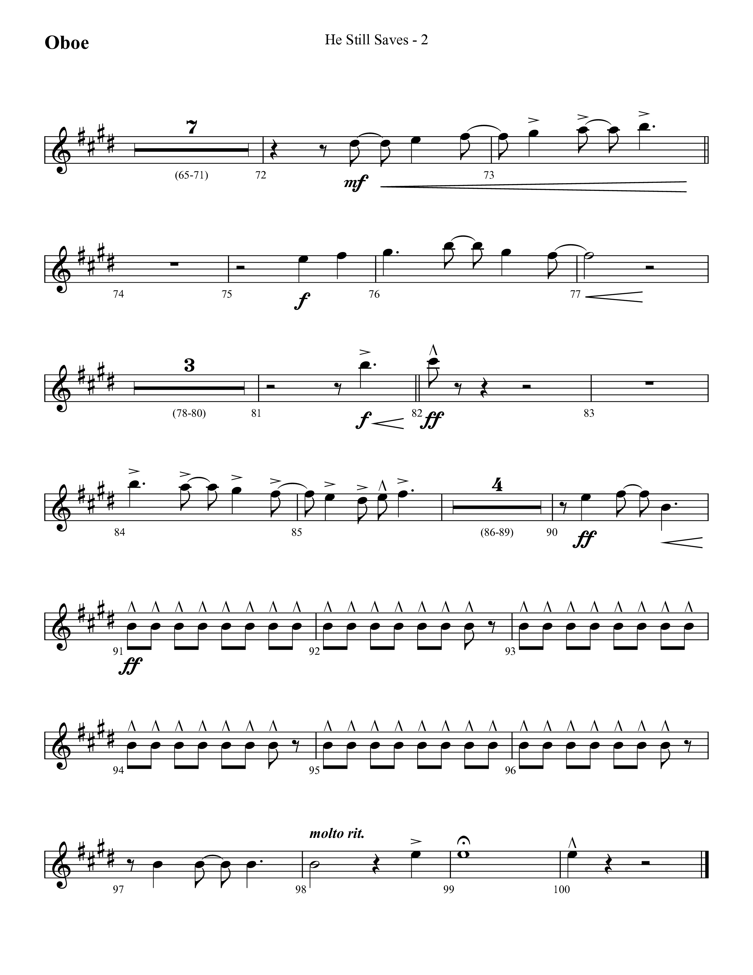 He Still Saves (with Jesus Saves) (Choral Anthem SATB) Oboe (Lifeway Choral / Arr. Cliff Duren)