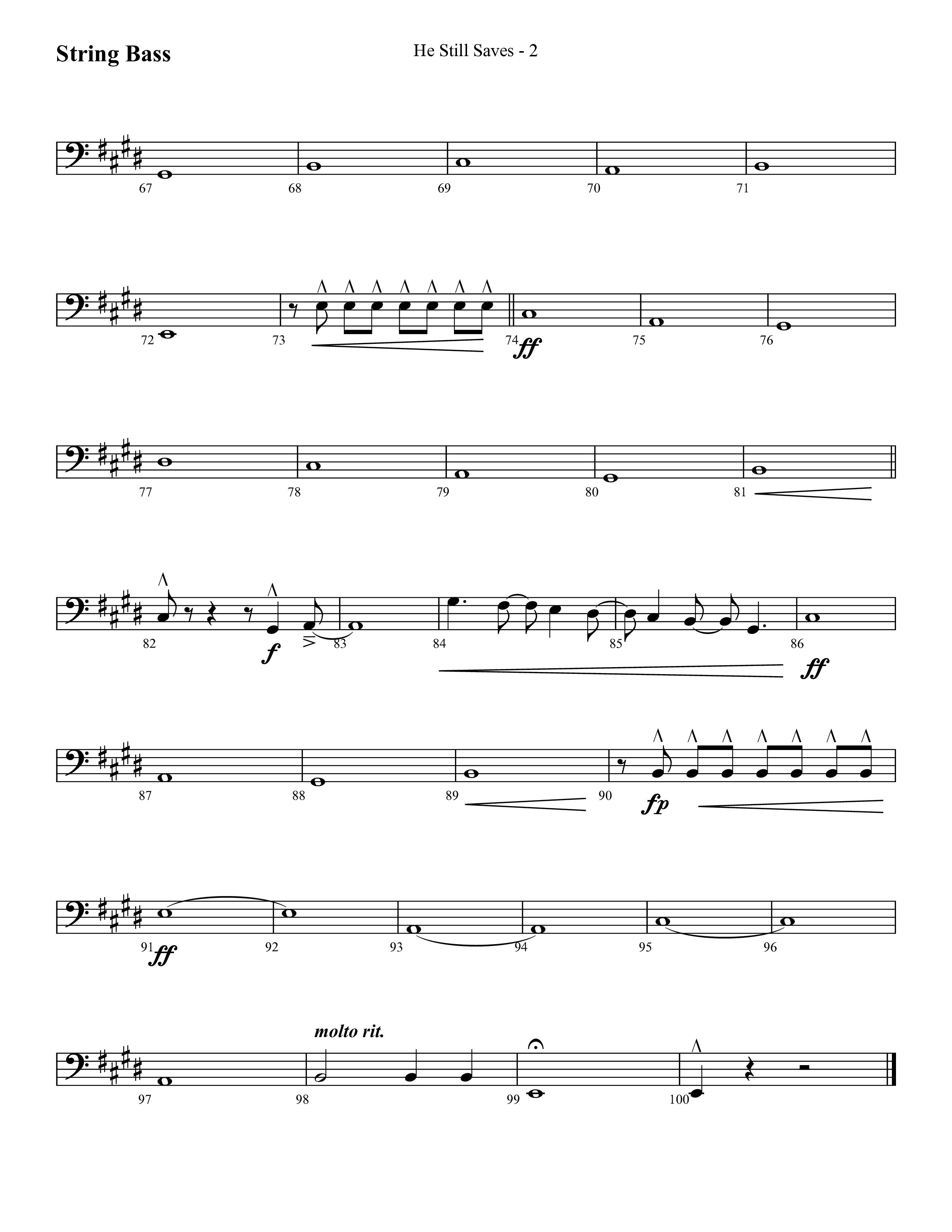 He Still Saves (with Jesus Saves) (Choral Anthem SATB) String Bass (Lifeway Choral / Arr. Cliff Duren)