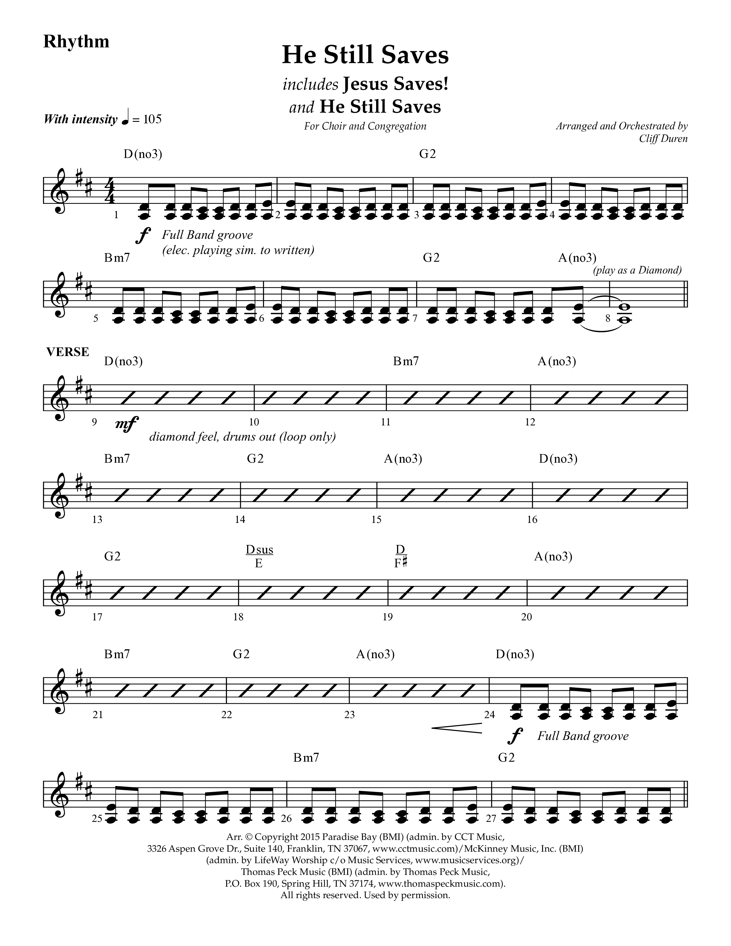 He Still Saves (with Jesus Saves) (Choral Anthem SATB) Lead Melody & Rhythm (Lifeway Choral / Arr. Cliff Duren)