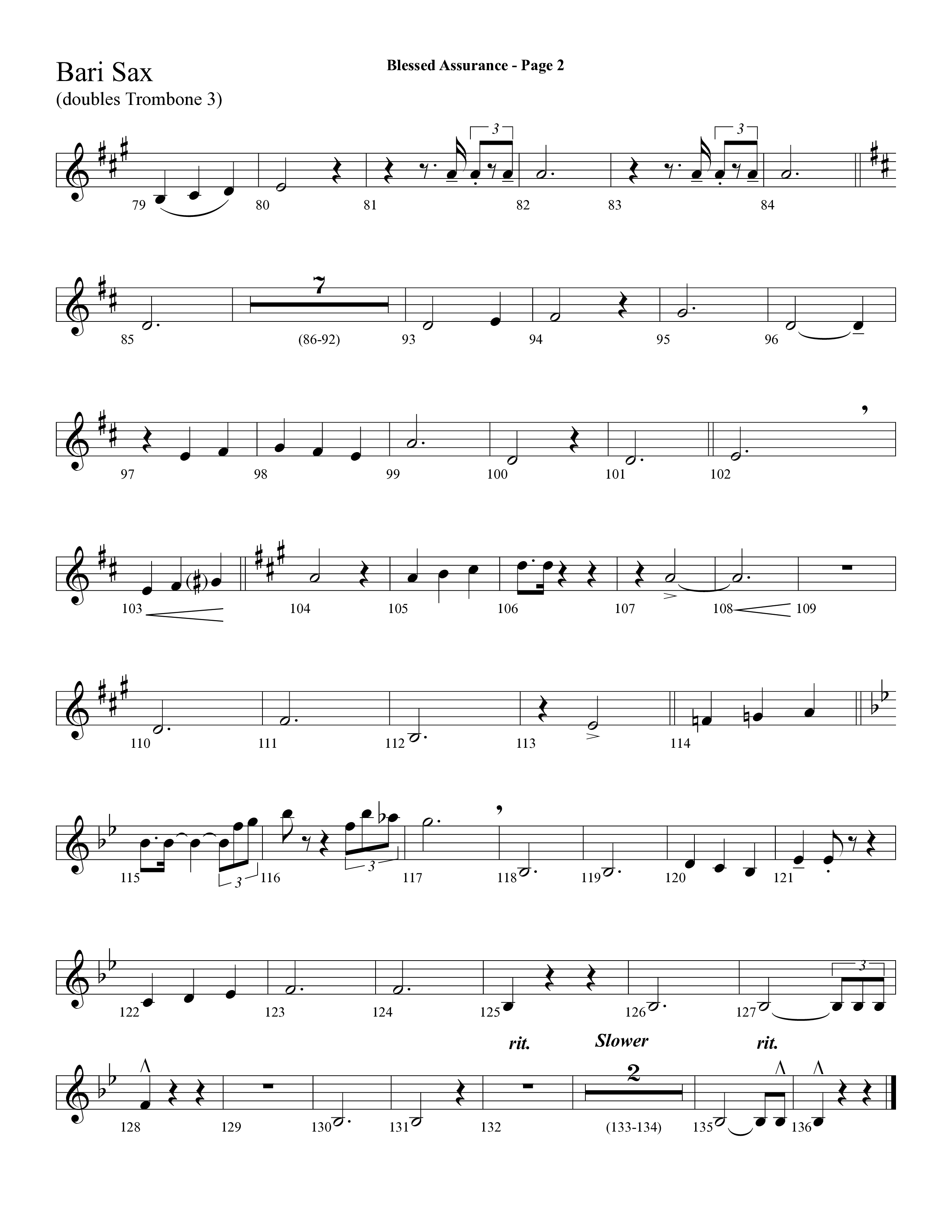 Blessed Assurance (Choral Anthem SATB) Bari Sax (Lifeway Choral / Arr. Dave Williamson)