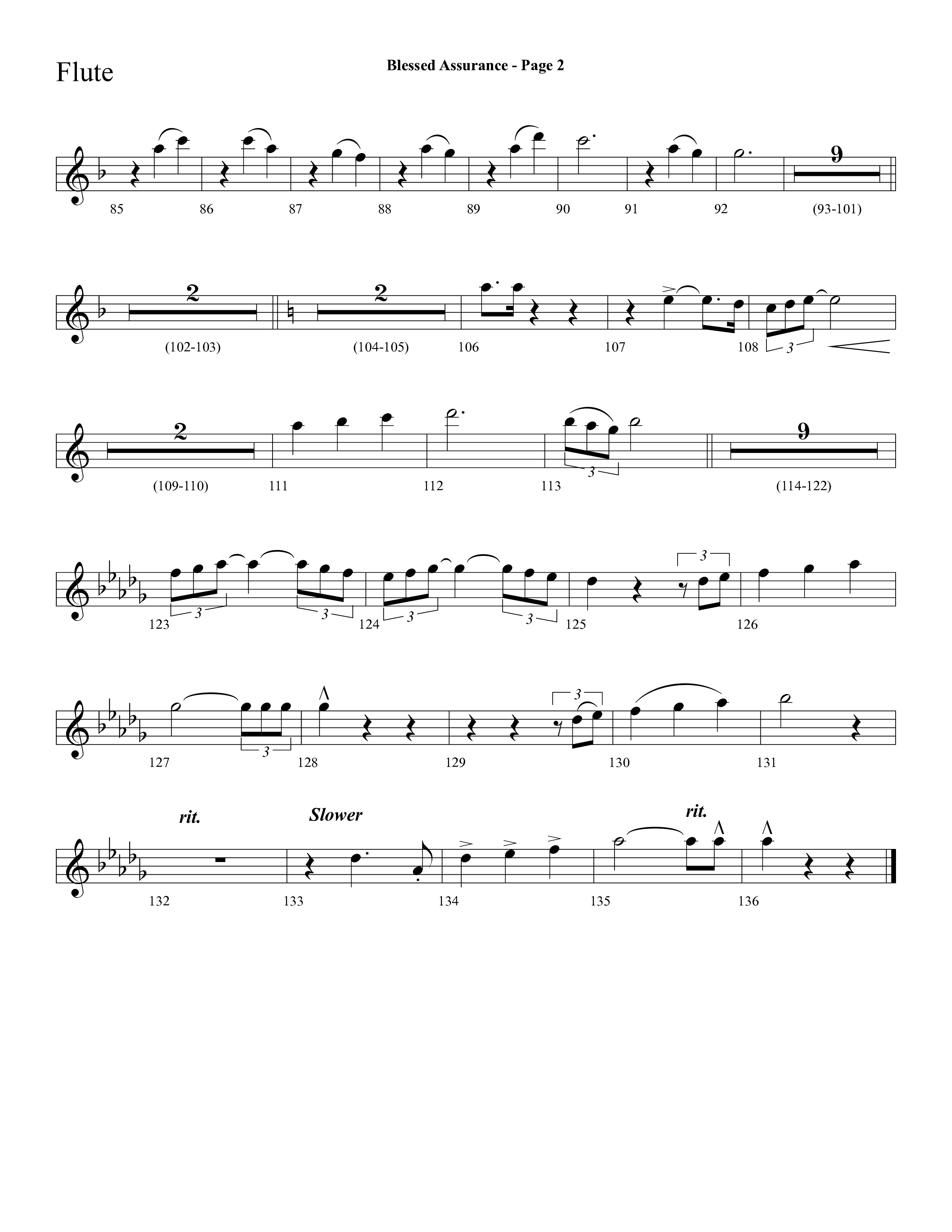 Blessed Assurance (Choral Anthem SATB) Flute (Lifeway Choral / Arr. Dave Williamson)