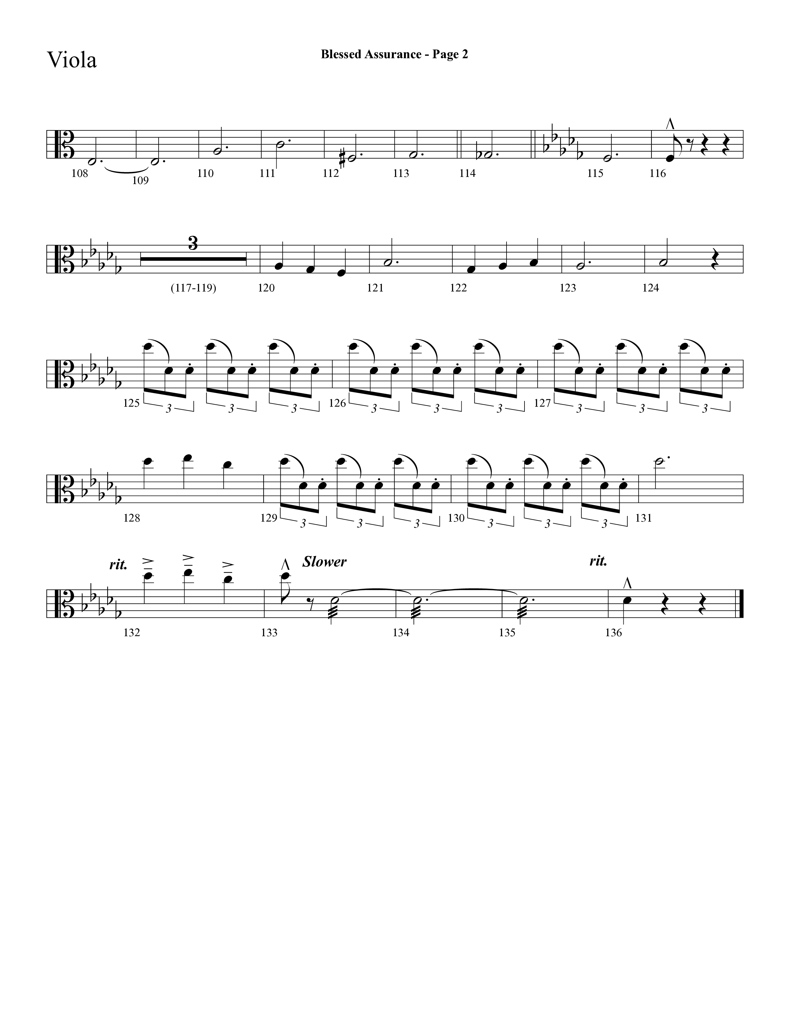 Blessed Assurance (Choral Anthem SATB) Viola (Lifeway Choral / Arr. Dave Williamson)