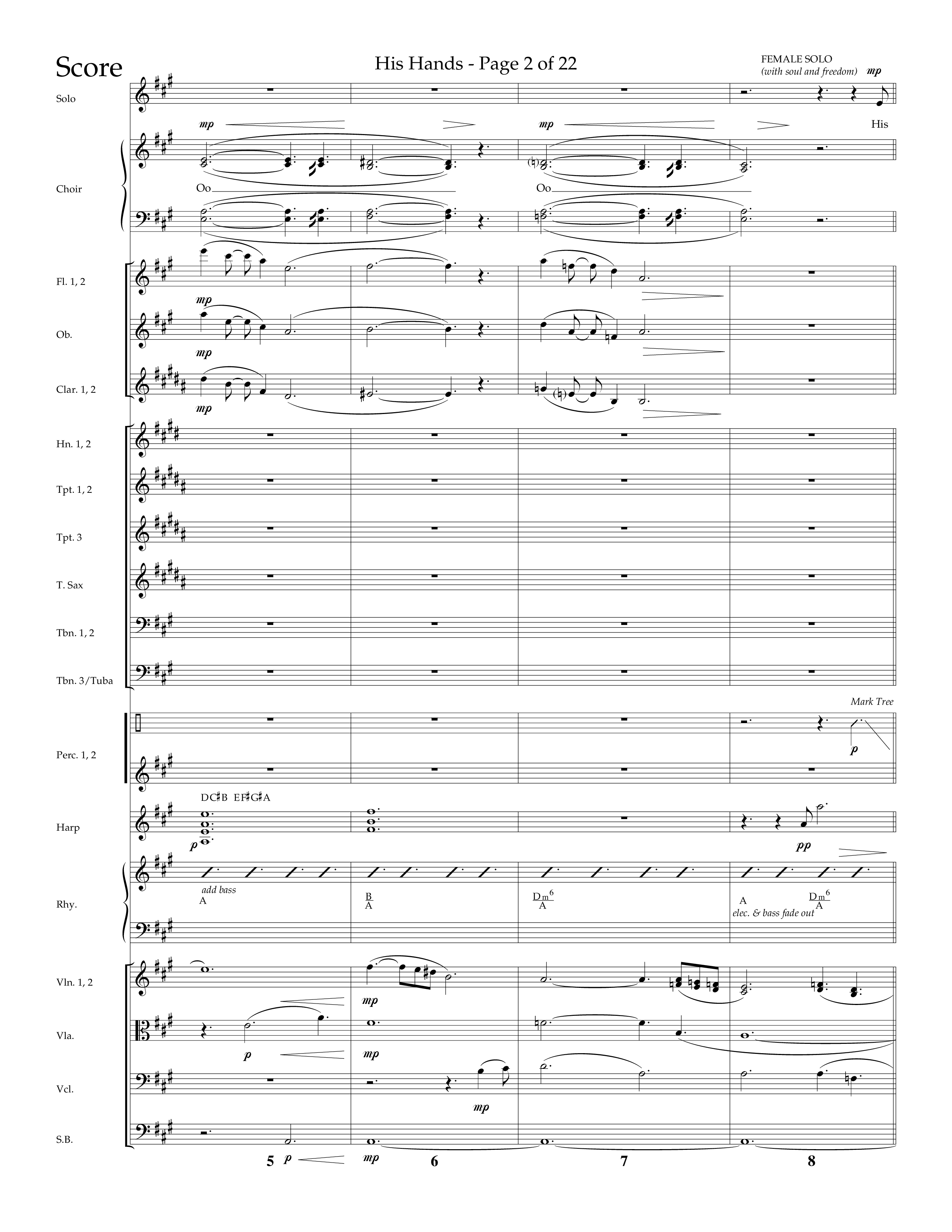 His Hands (Choral Anthem SATB) Orchestration (Lifeway Choral / Arr. Cliff Duren)