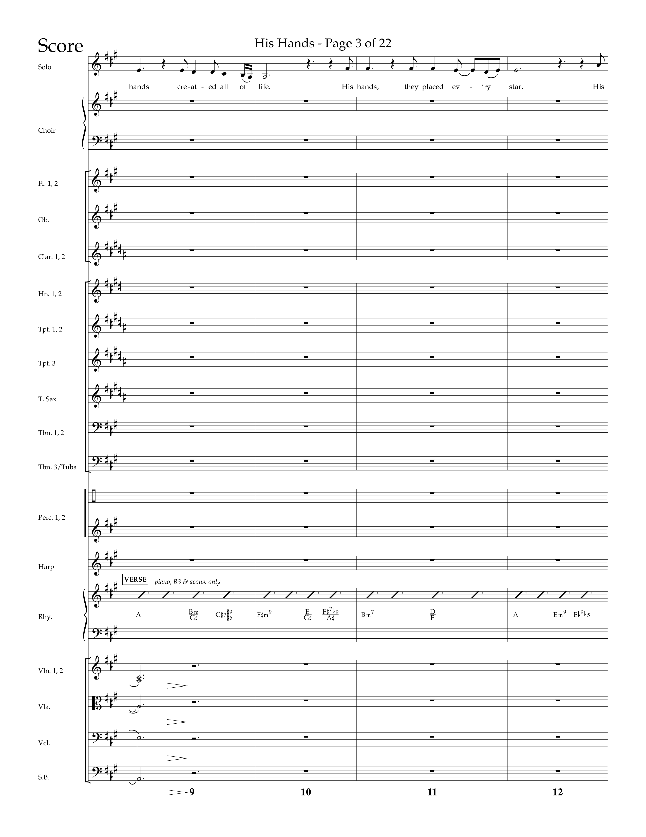 His Hands (Choral Anthem SATB) Orchestration (Lifeway Choral / Arr. Cliff Duren)