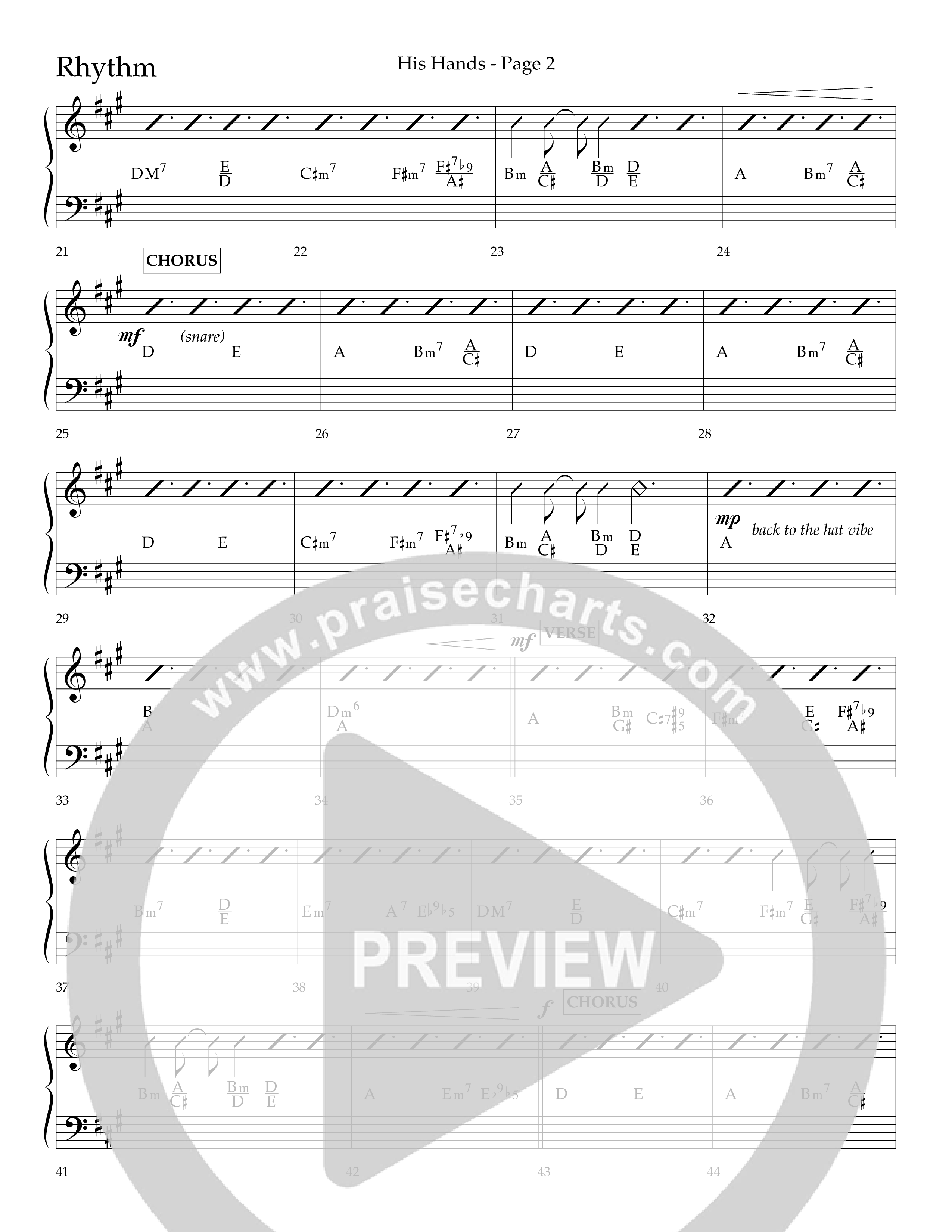 His Hands (Choral Anthem SATB) Lead Melody & Rhythm (Lifeway Choral / Arr. Cliff Duren)